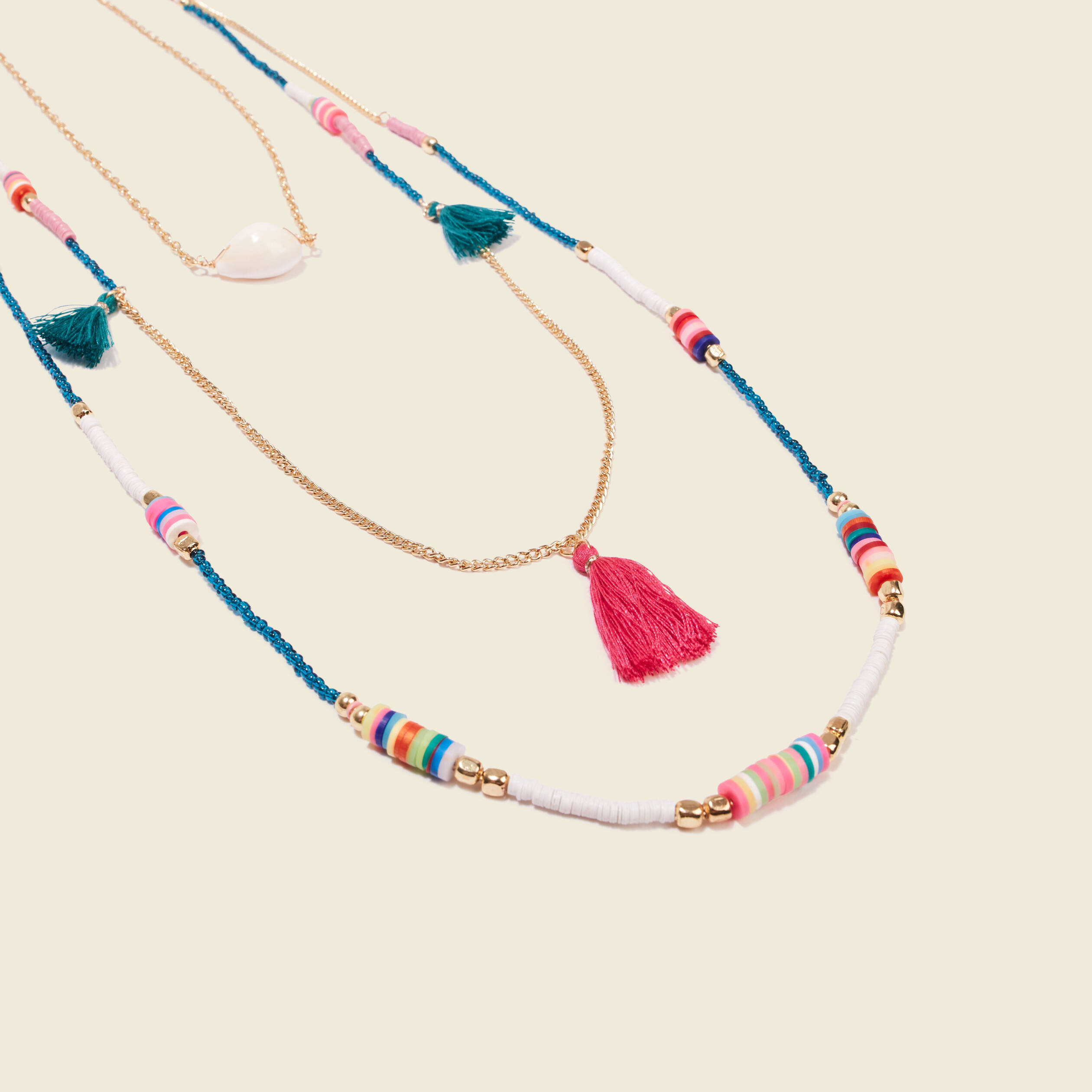 collier multirangs multicolore femme Collier multirangs multicolore femme
