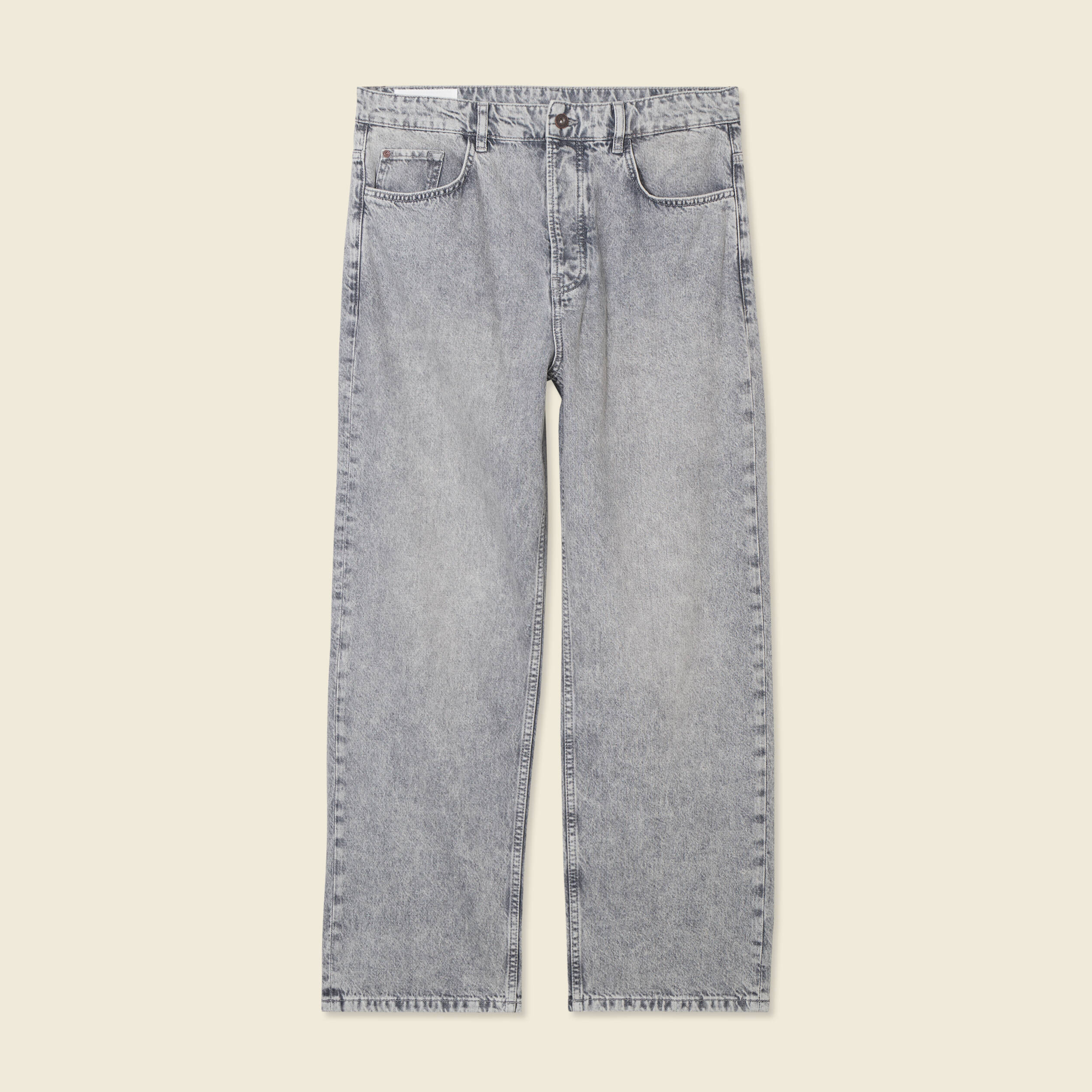 Jeans large 5 poches longueur 32 denim snow gris homme