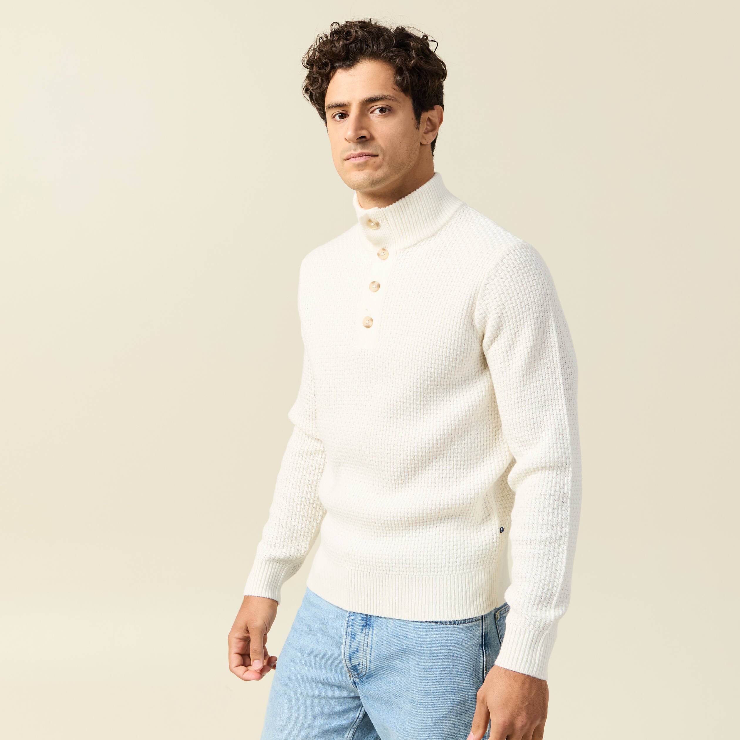 Pull ecru homme