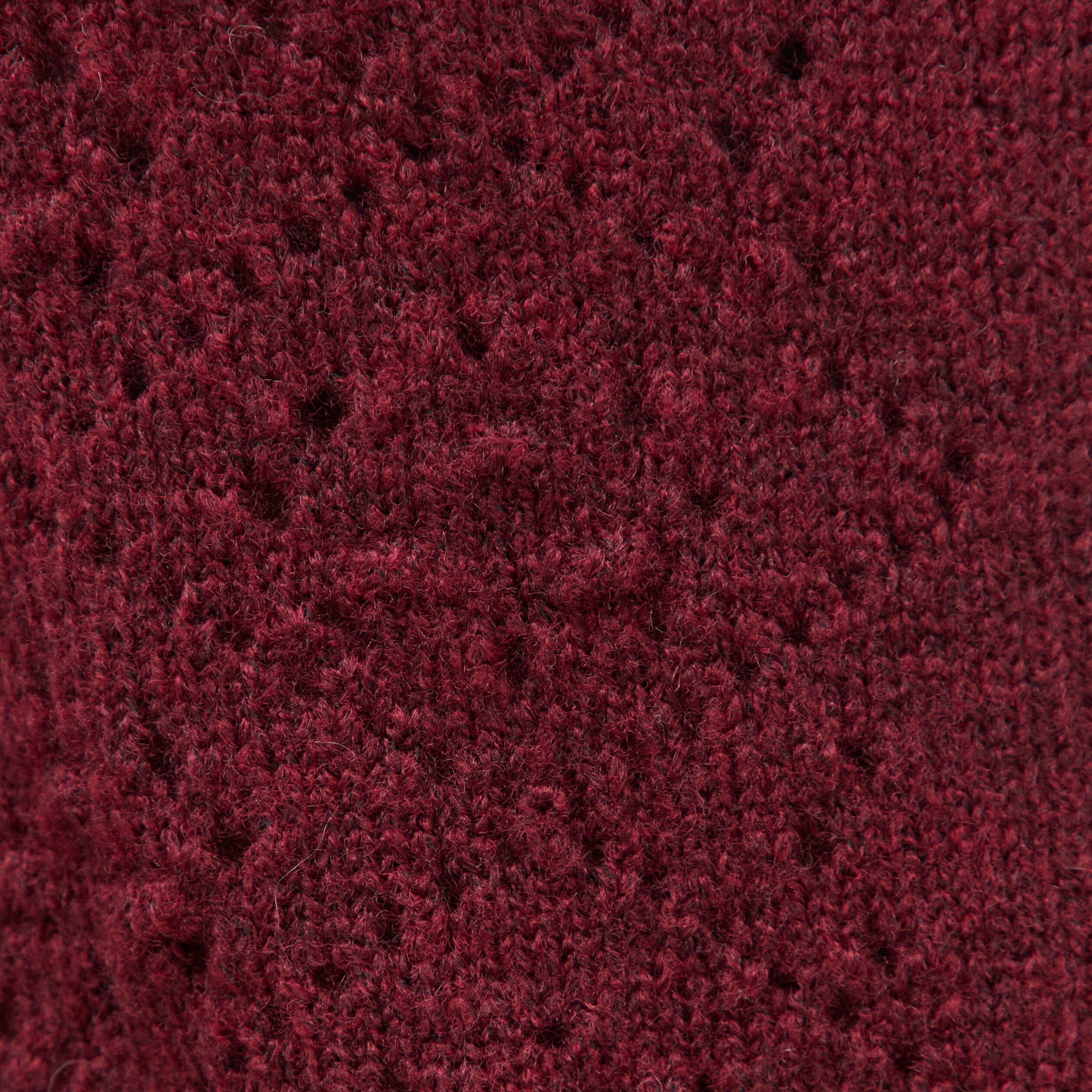 Gilet manches longues col rond bordeaux femme