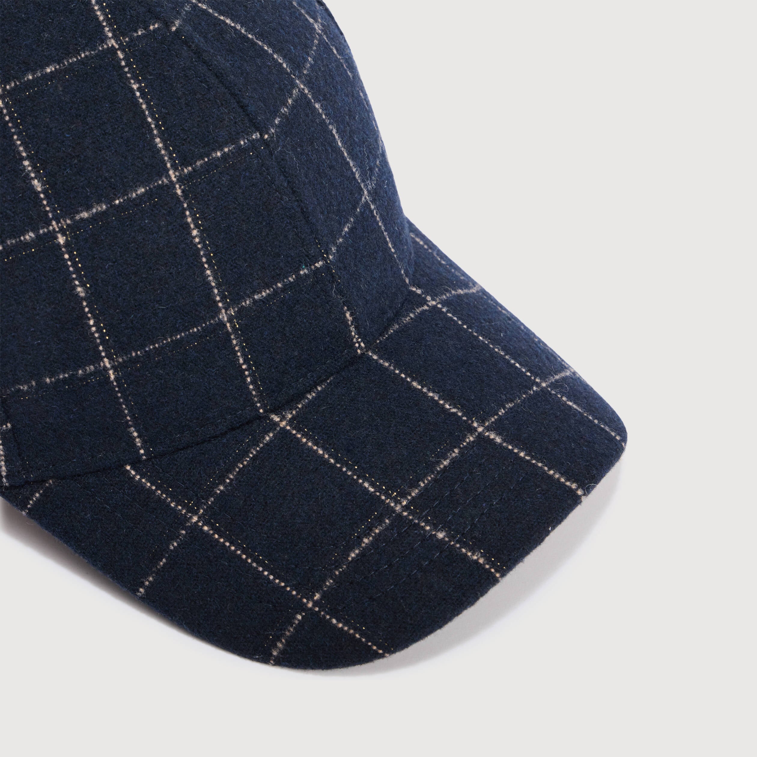 Casquette en tweed bleu marine femme