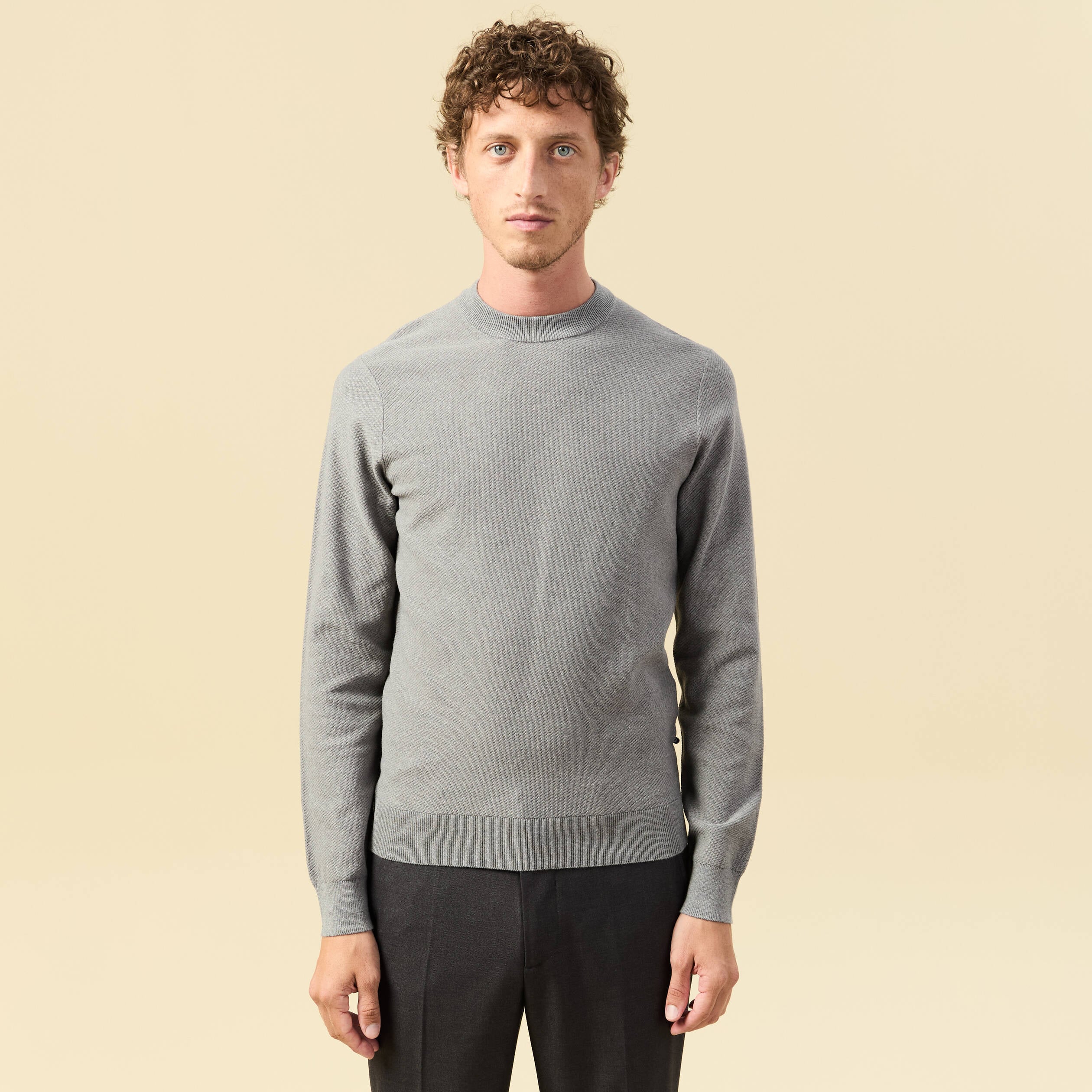 Pull Homme Orvis Gris - Col Boutonné - Taille M - Coton Maille