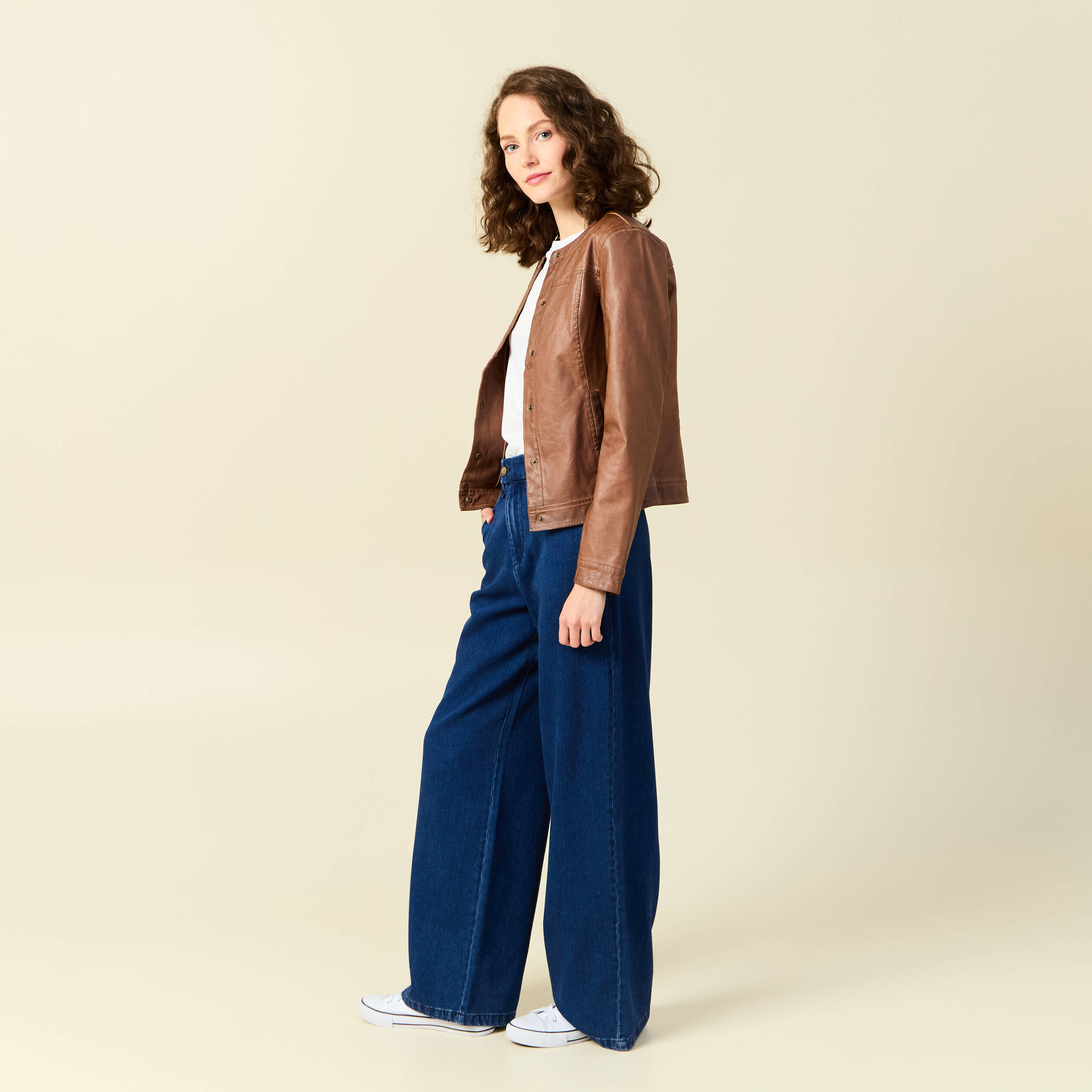 blouson simili cuir marron femme Blouson simili cuir marron femme