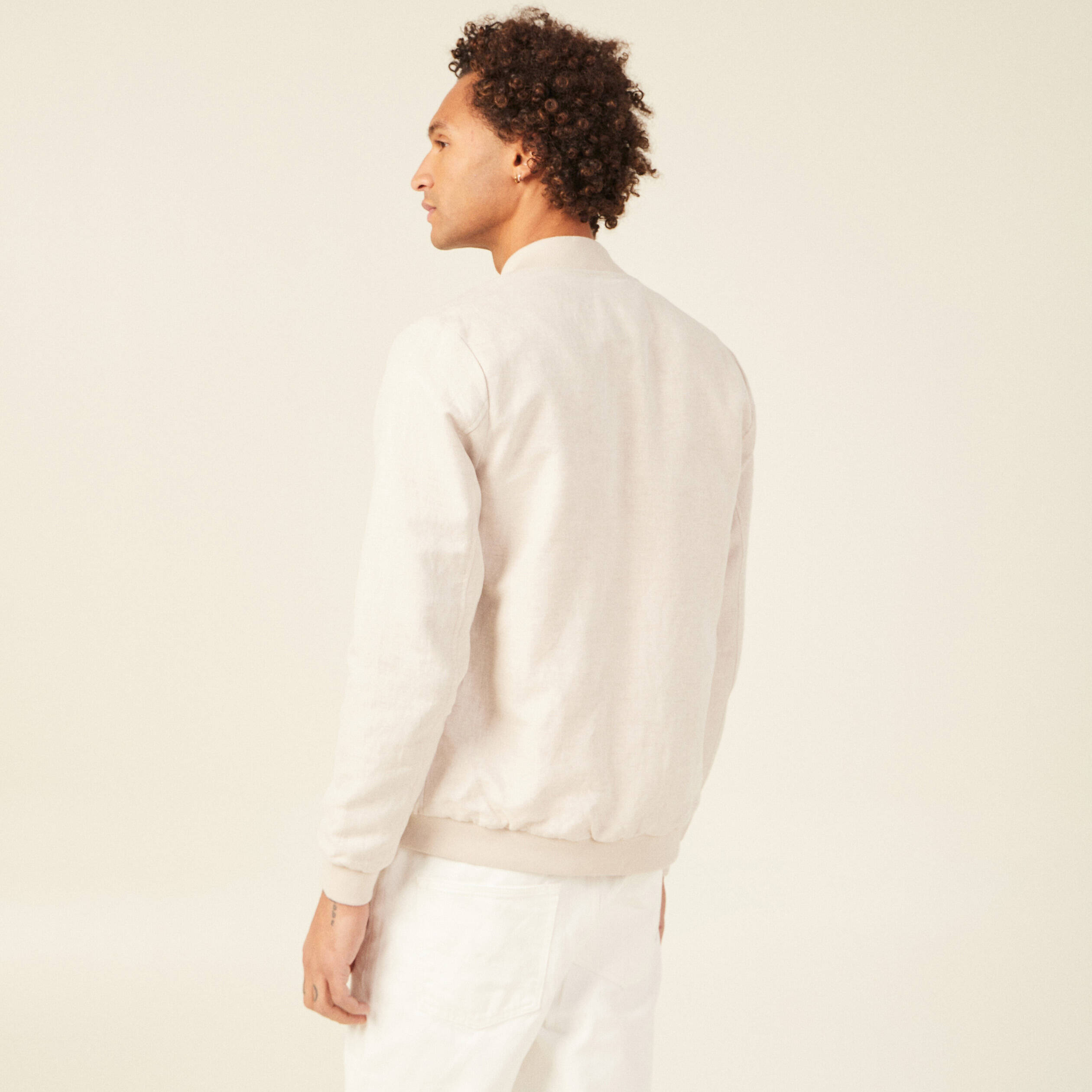 veste droite zippee beige homme Veste droite zippée beige homme