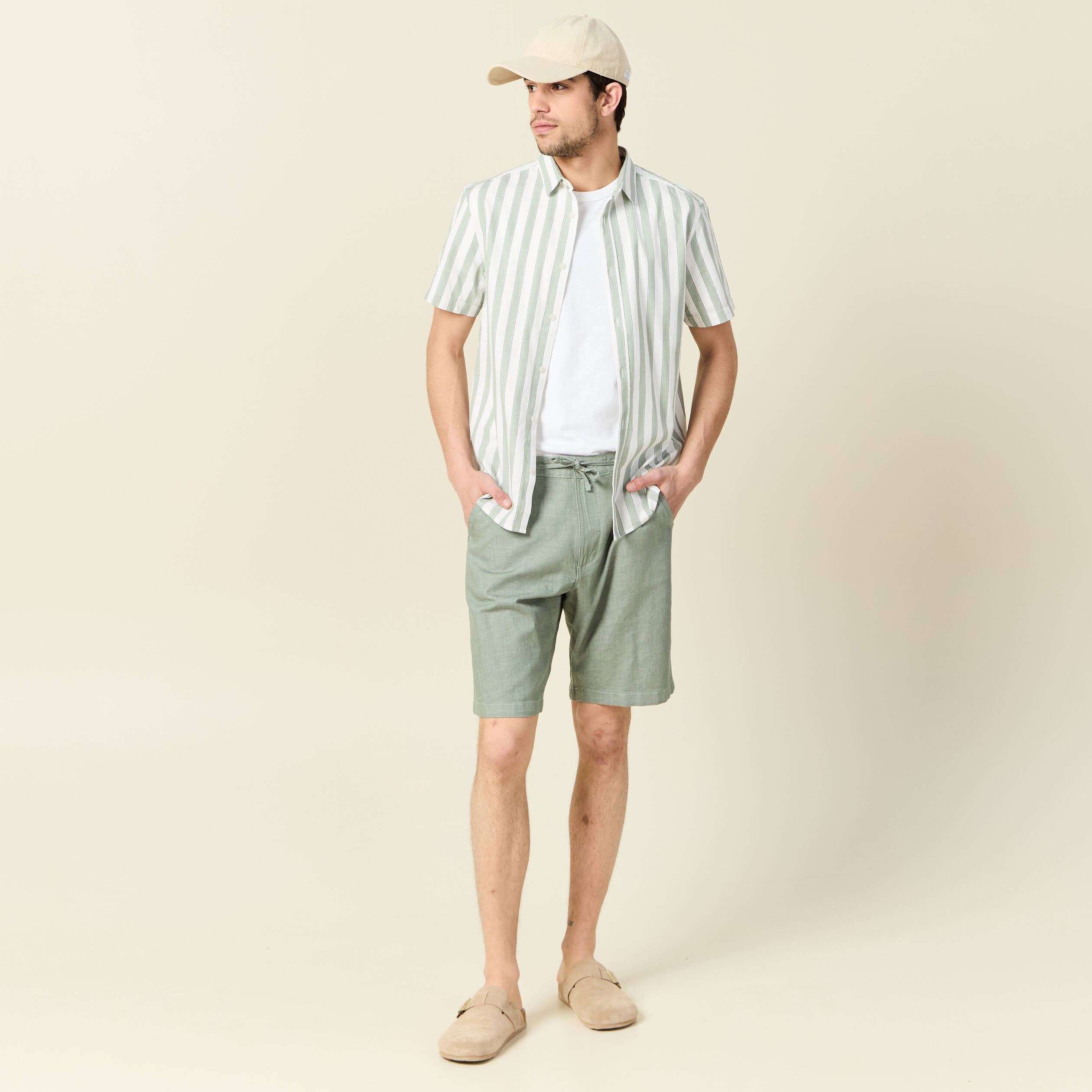 chemise manches courtes vert olive homme Chemise manches courtes vert olive homme