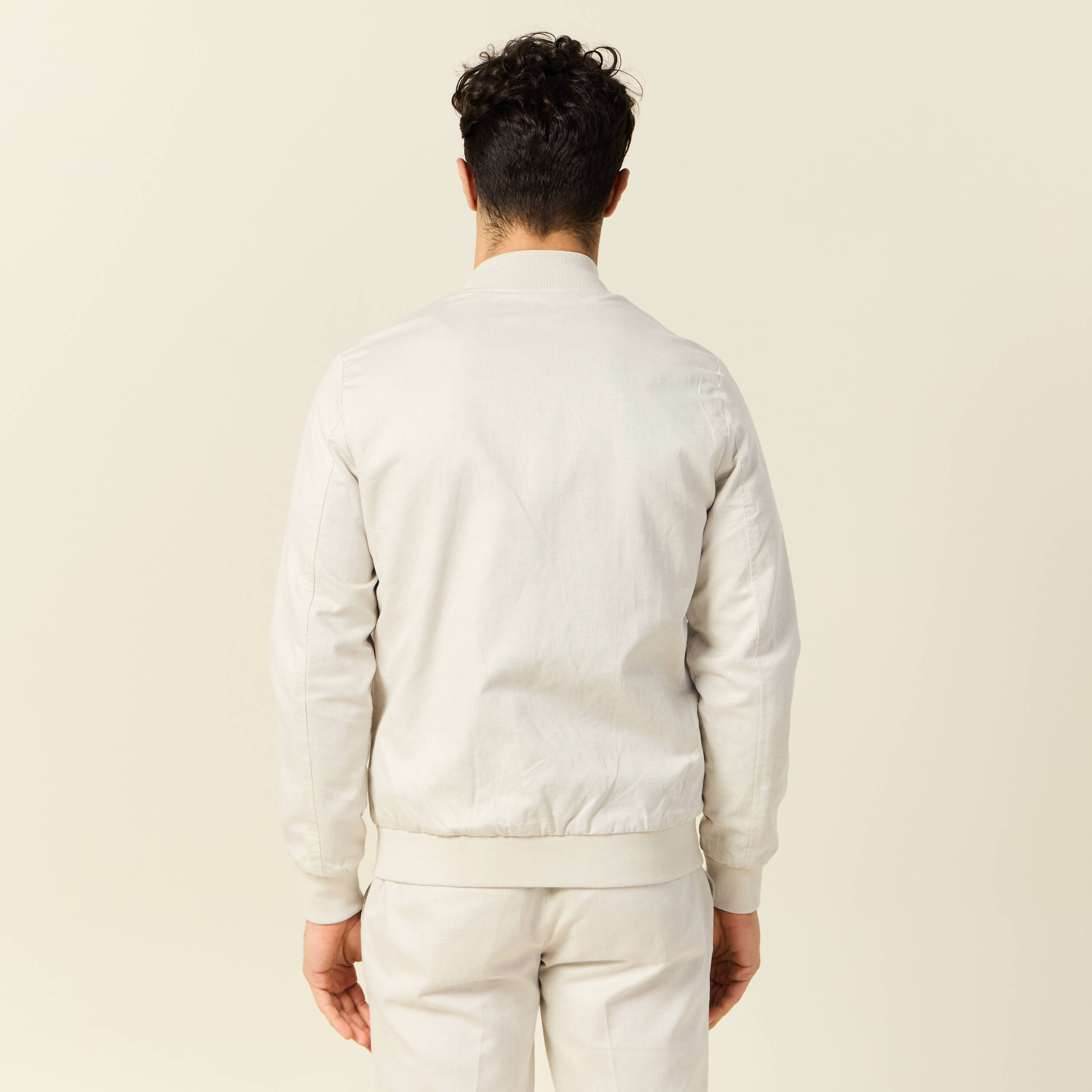 blouson zippe col teddy sable homme Blouson zippé col teddy sable homme