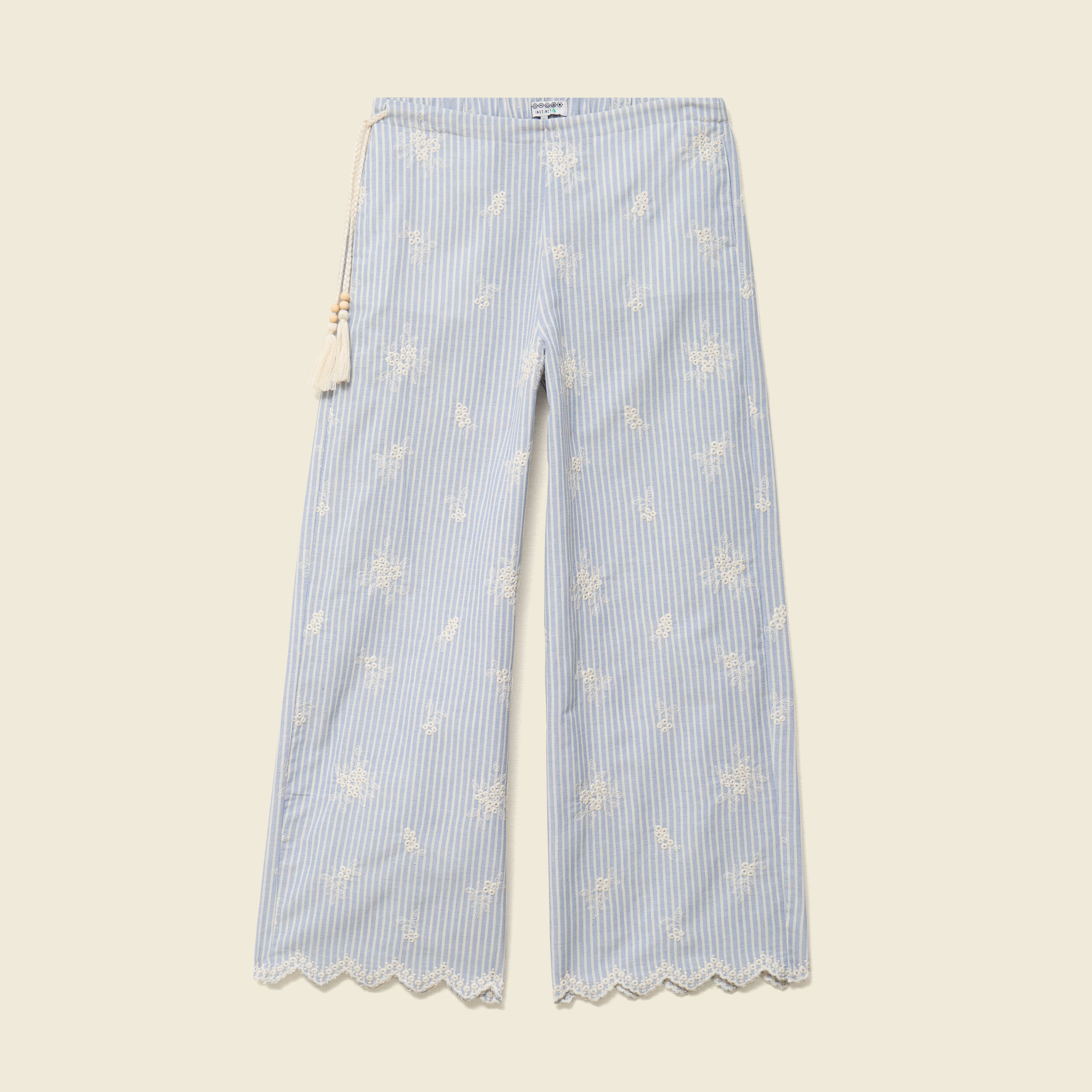 Pantalon loose taille standard bleu clair femme