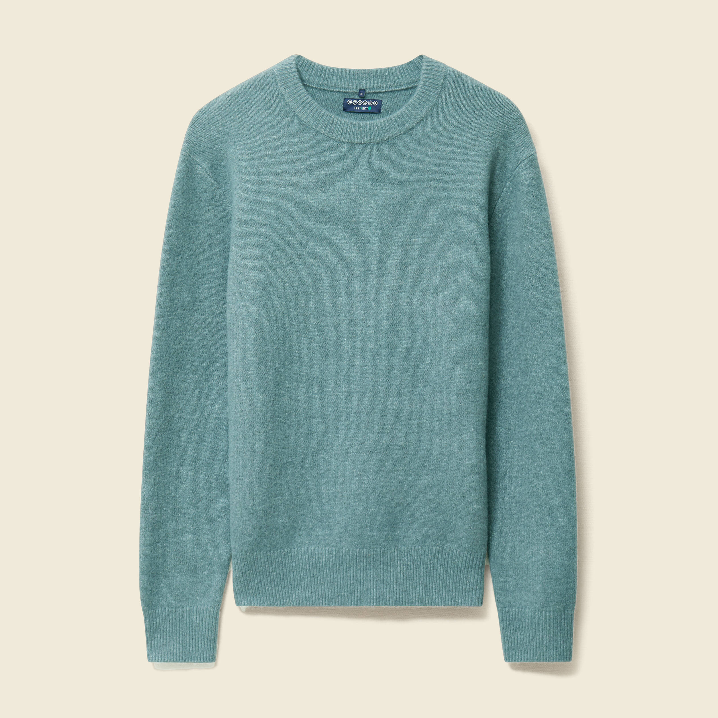 Pull manches longues col rond bleu gris homme