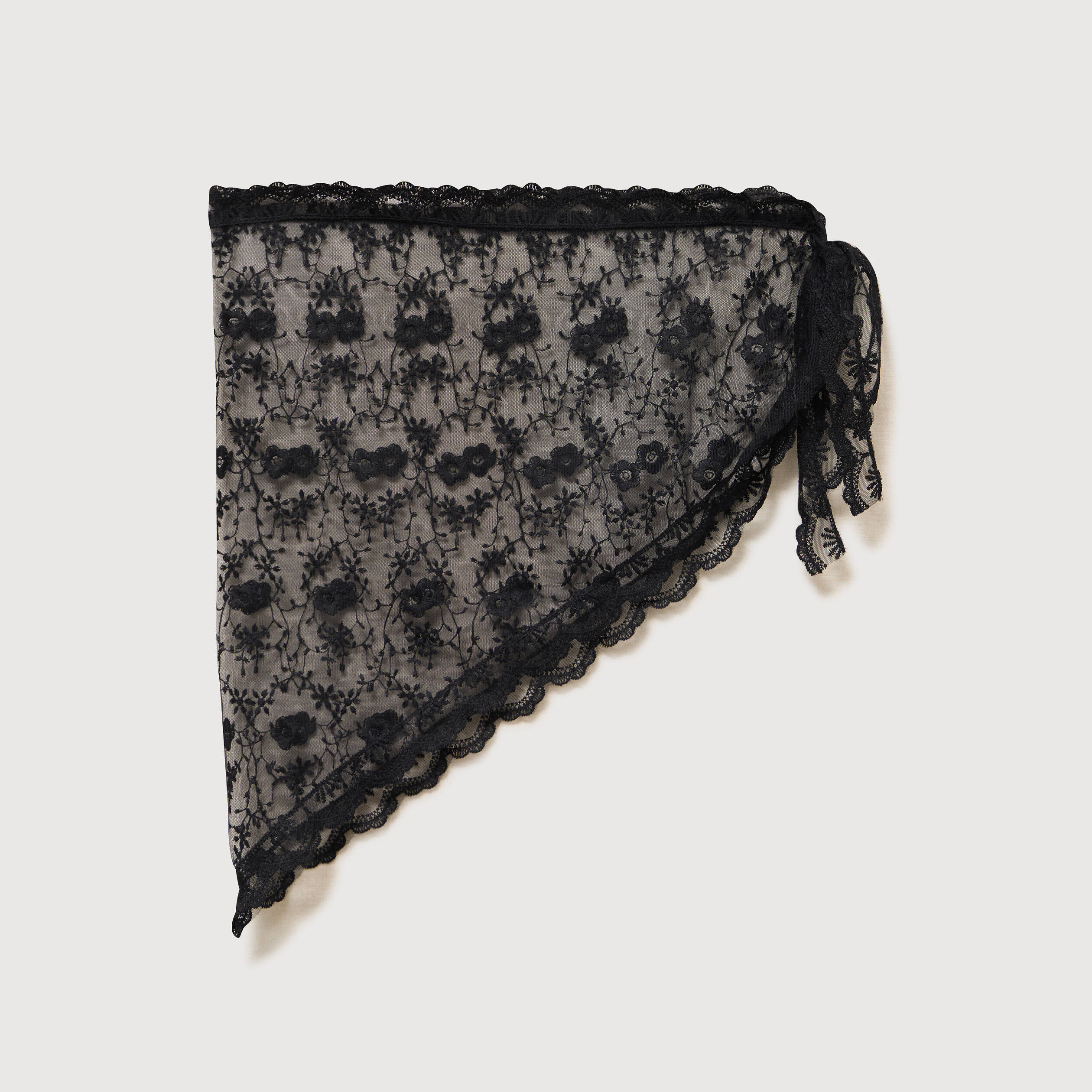 Foulard en dentelle noir femme