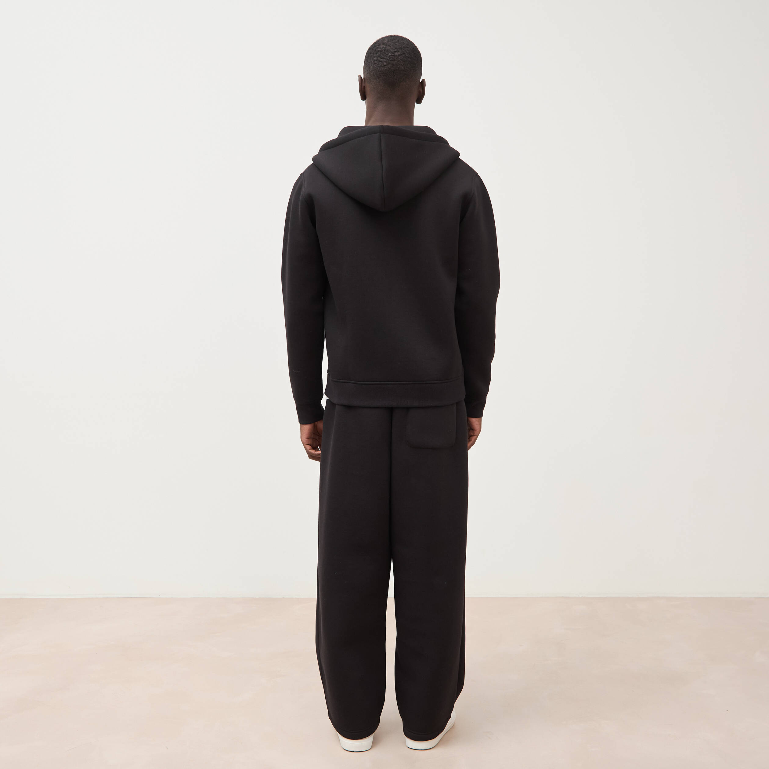 Sweat ample &agrave; capuche manches longues noir homme