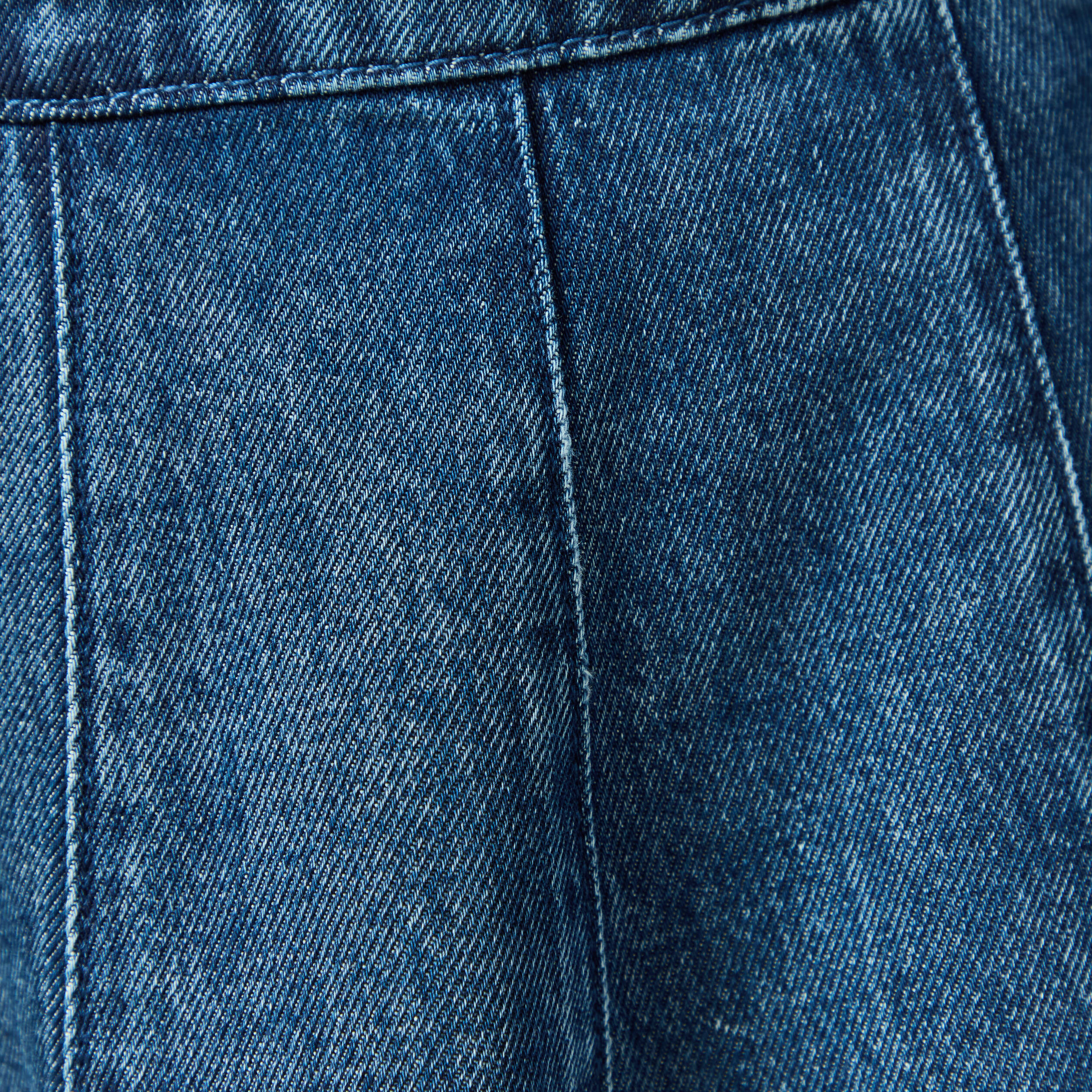 Mini-jupe en coton aspect jeans denim stone femme