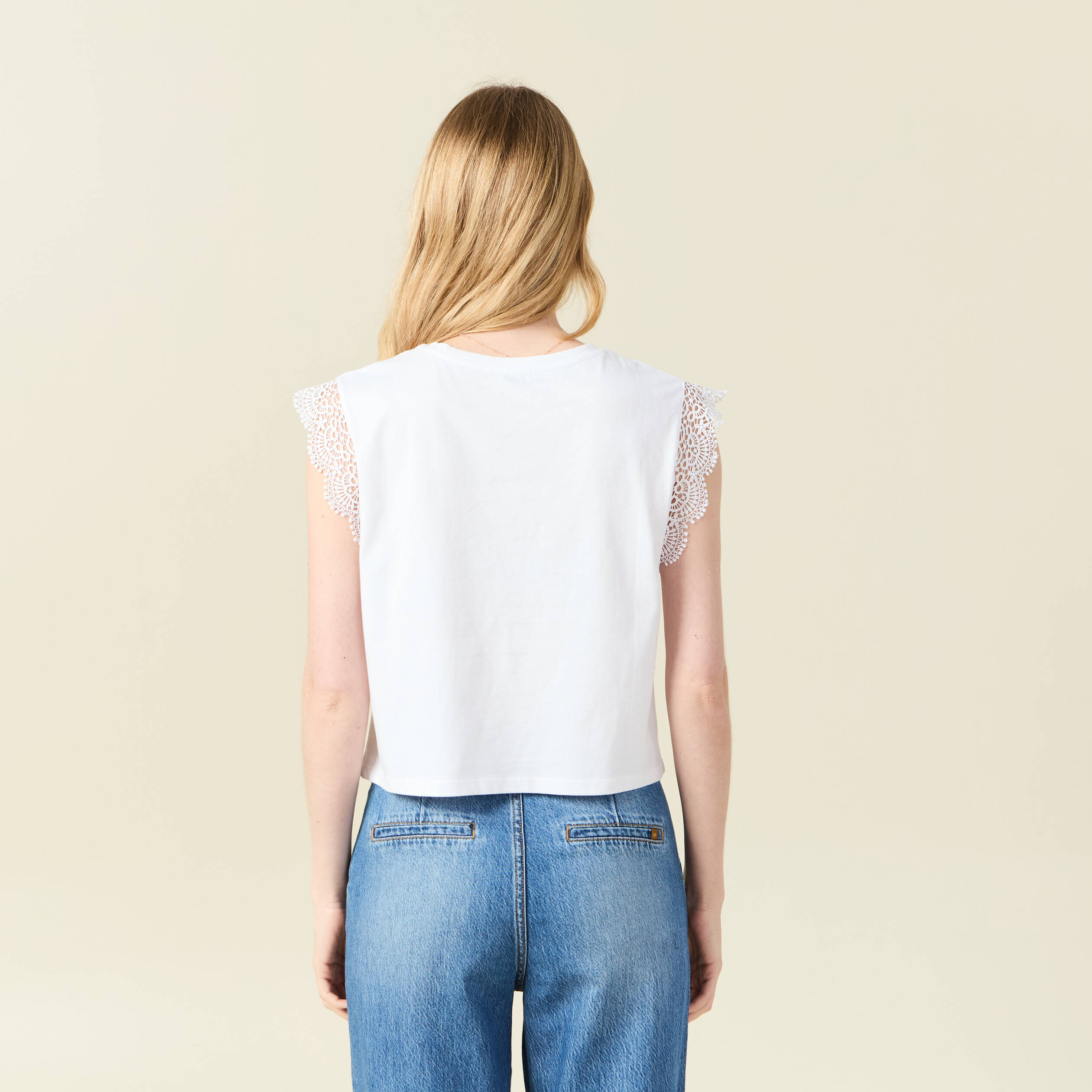 T-shirt manches courtes blanc femme