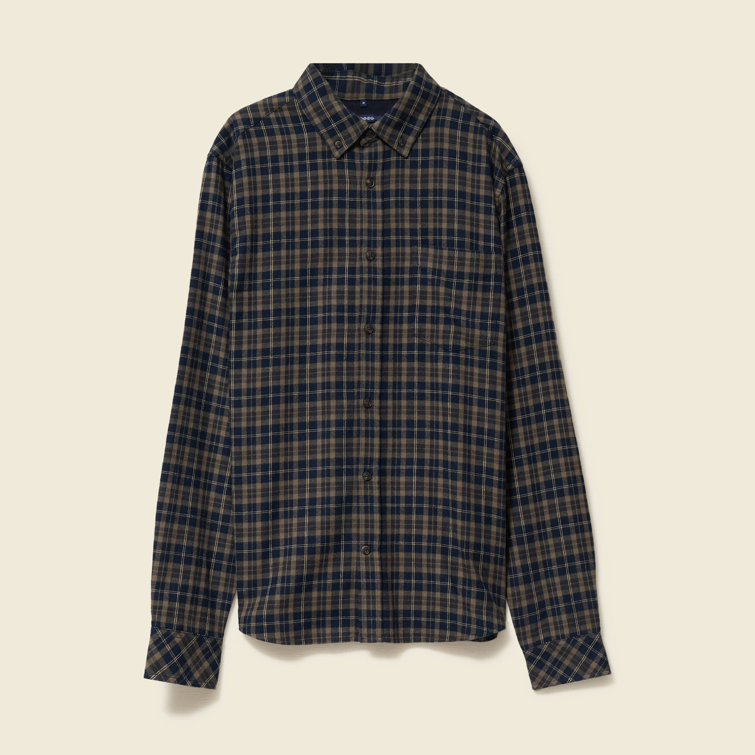 Chemise col classique manches longues vert kaki homme