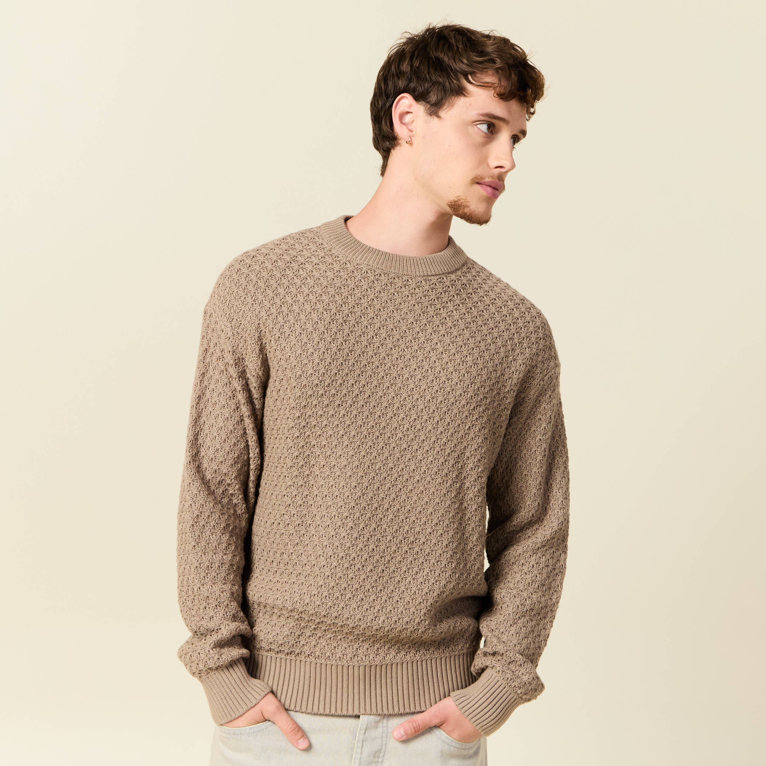 Pull Homme Chaps Gris, Col Rond, Coton, Taille XL, Occasion Bon état, Vêtement Casual