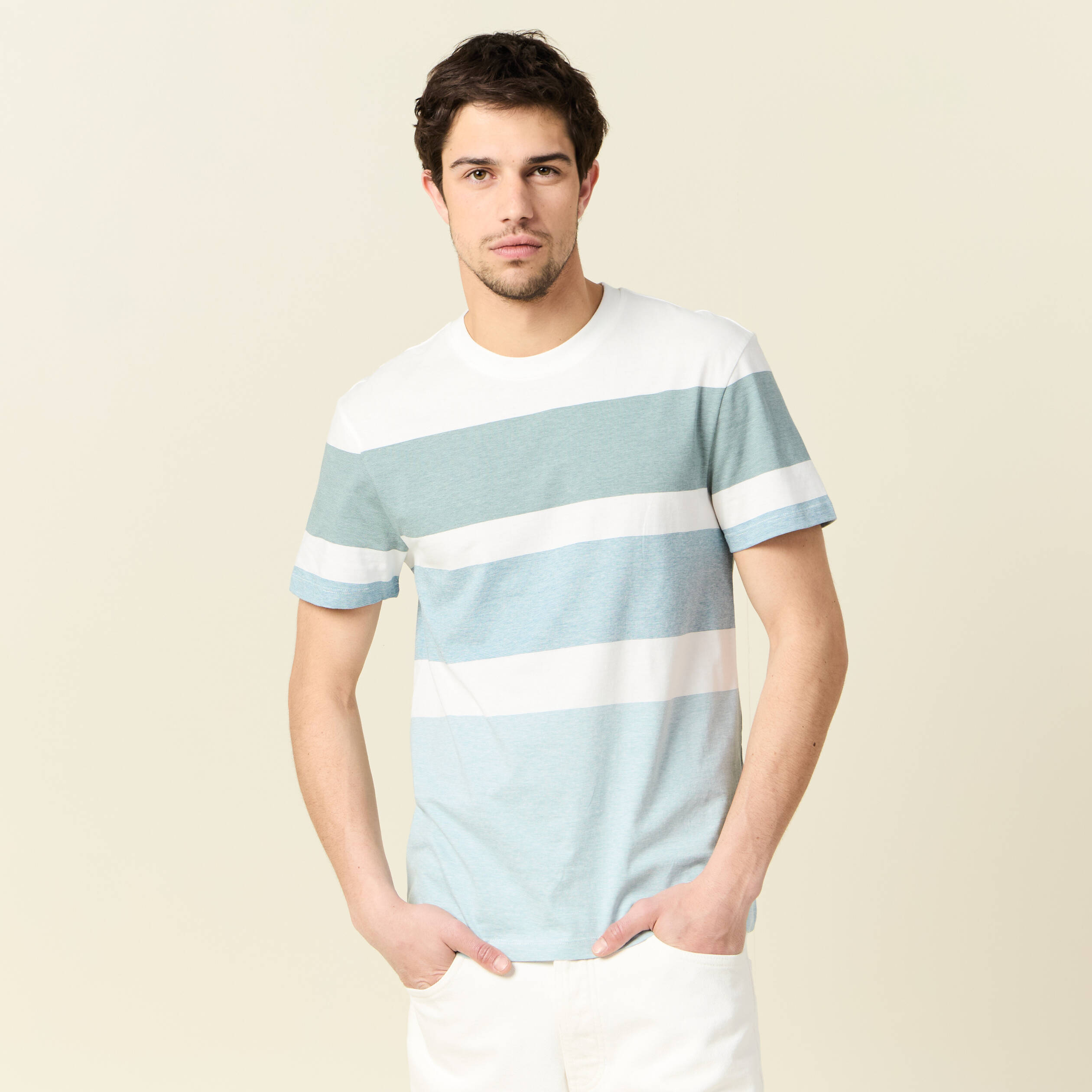 t shirt manches courtes bleu petrole homme T-shirt manches courtes bleu pétrole homme