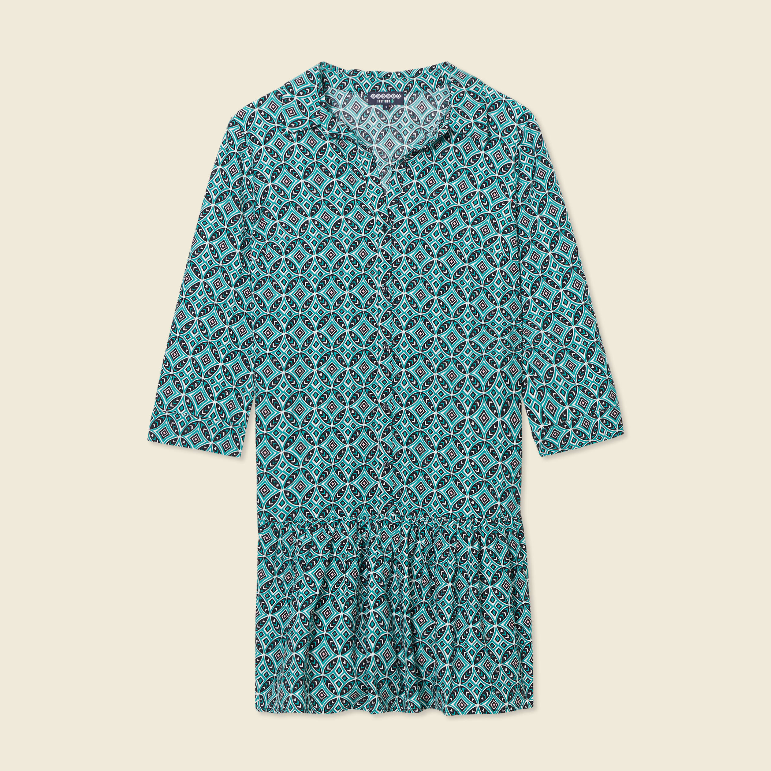 robe chemise eco responsable vert femme Robe chemise éco-responsable vert femme