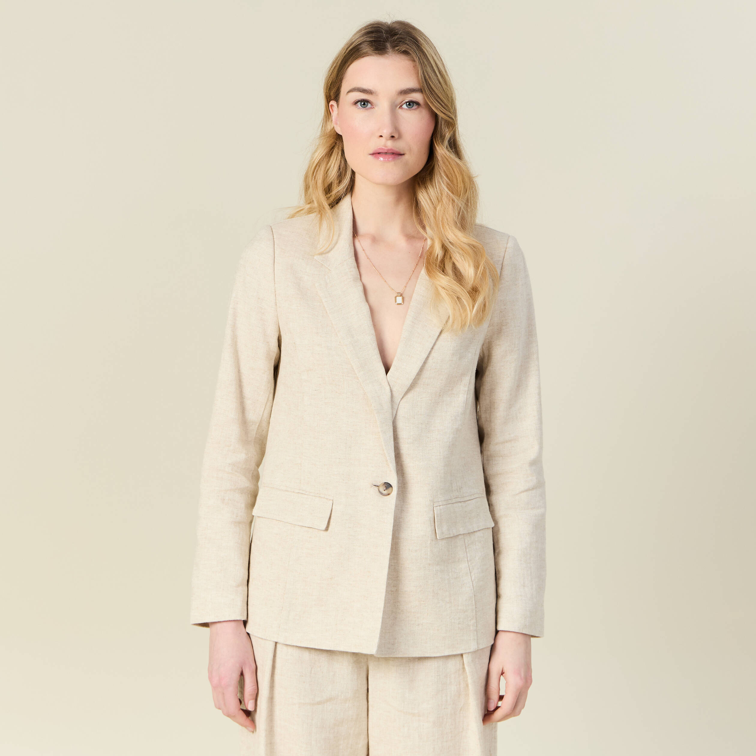 Veste esprit blazer sable femme