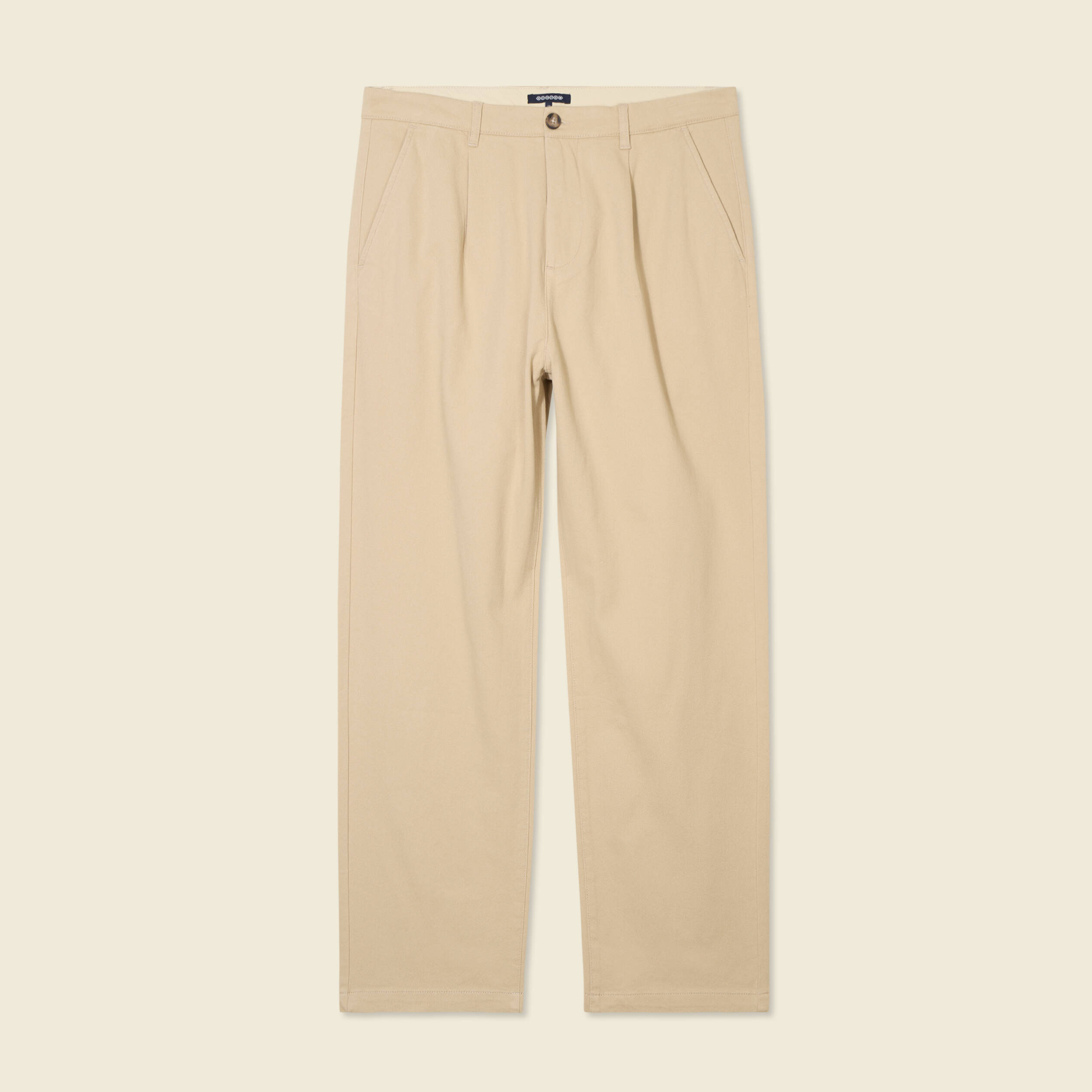 Pantalon chino &agrave; pinces sable homme
