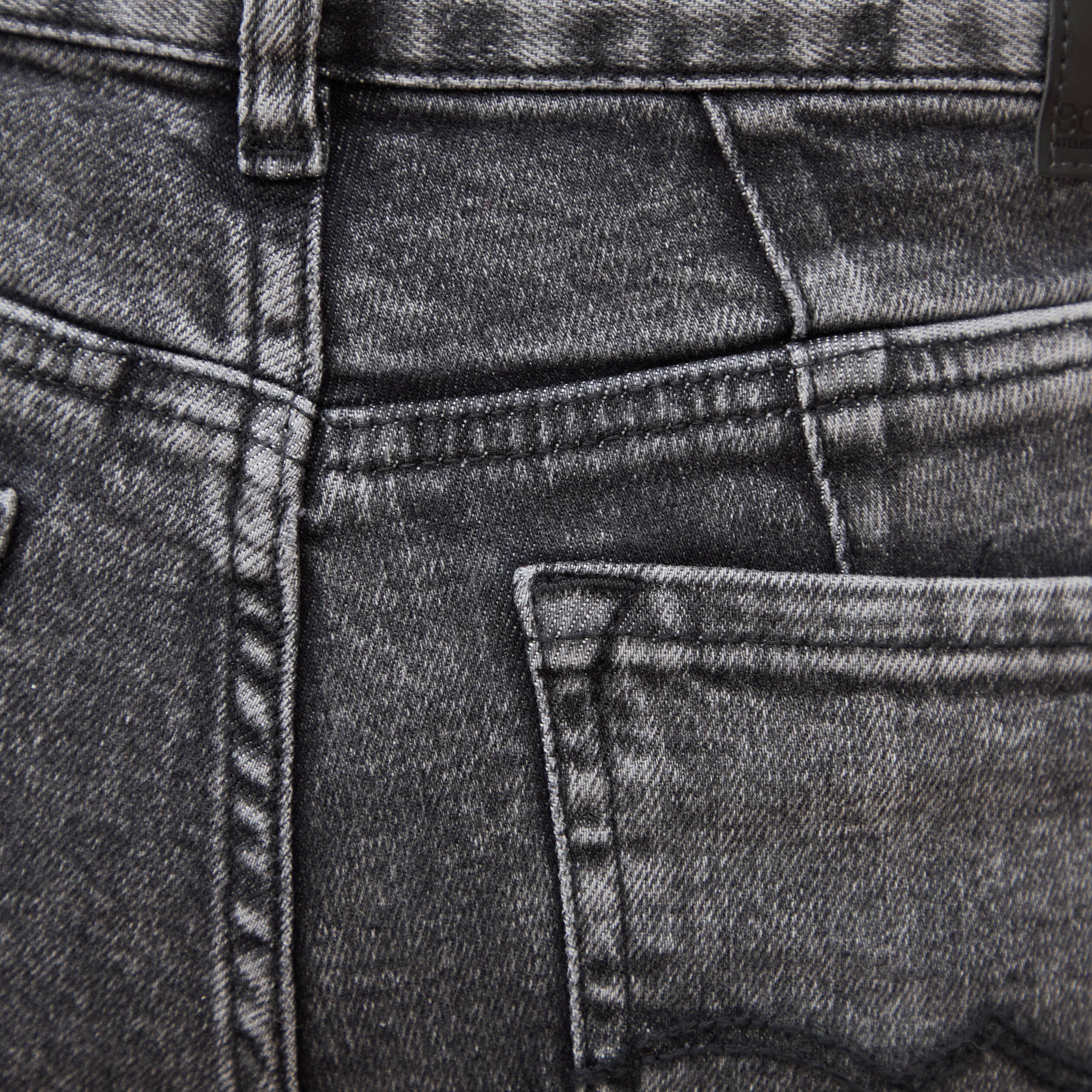 Jeans girlfriend 5 poches denim snow gris femme