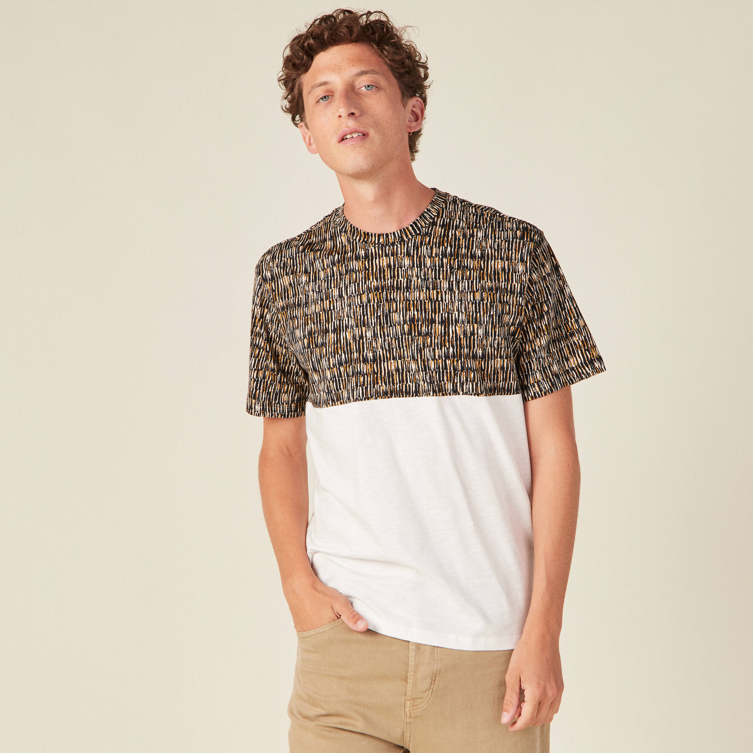 T-shirt manches courtes ecru homme