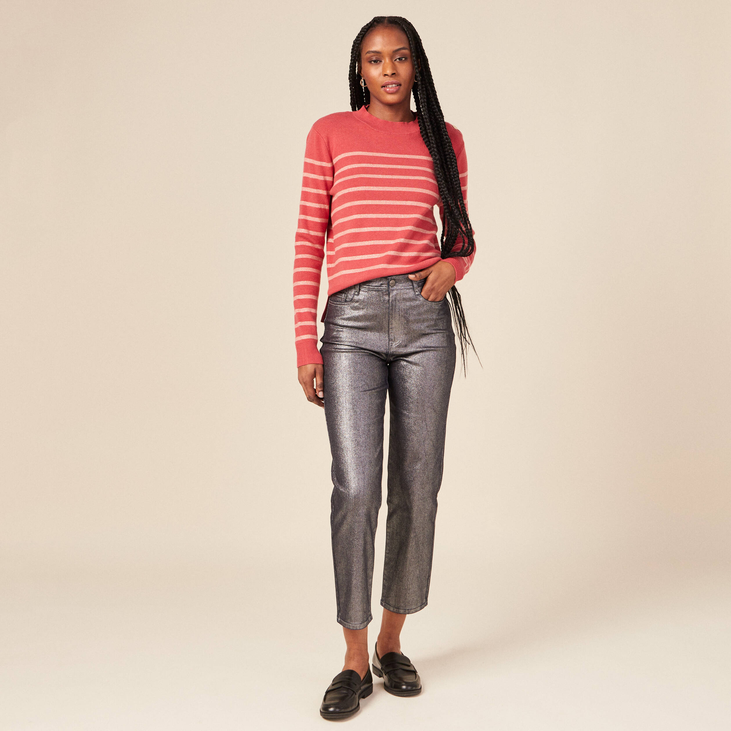 Pull éco-responsable terracotta femme