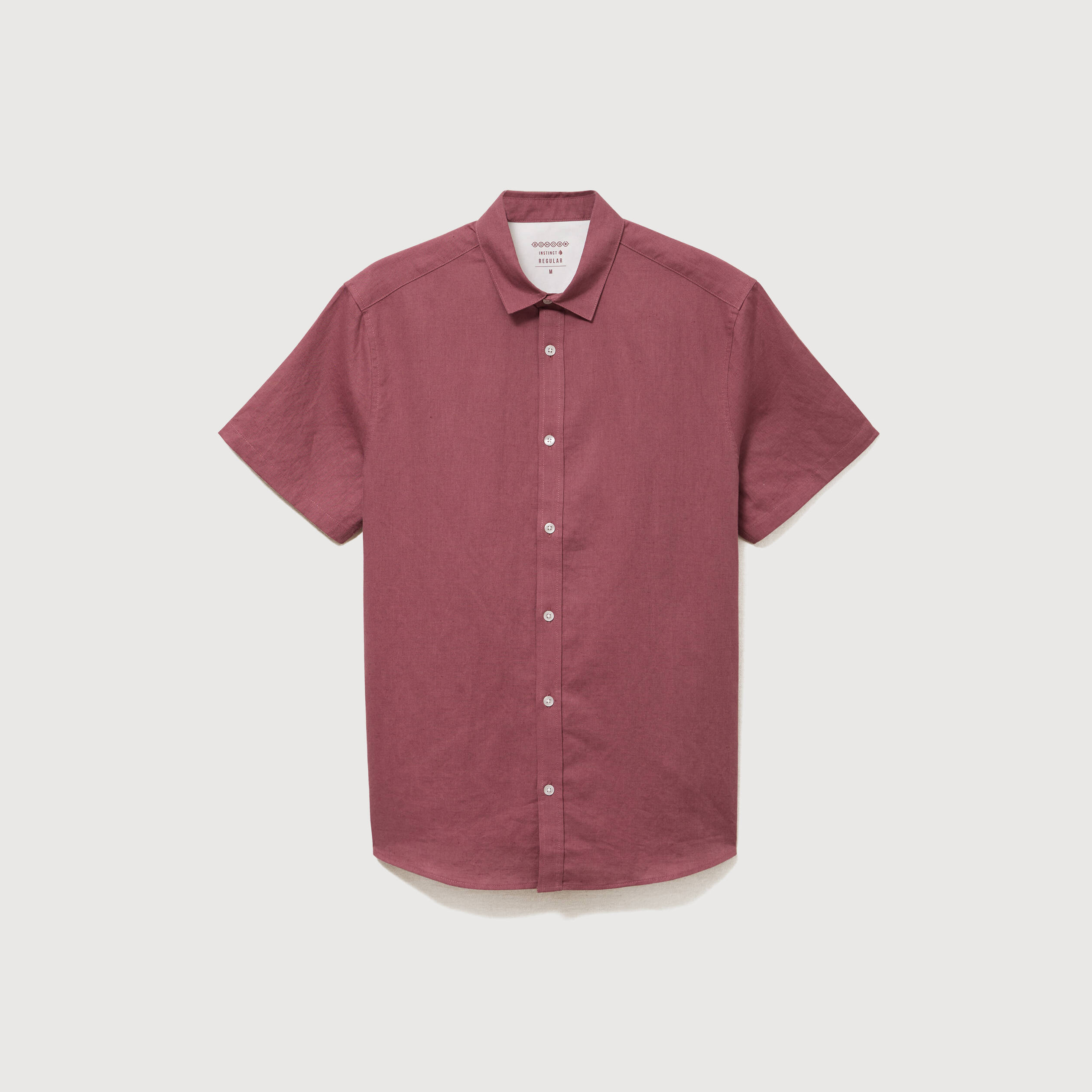 Chemise manches courtes vieux rose homme