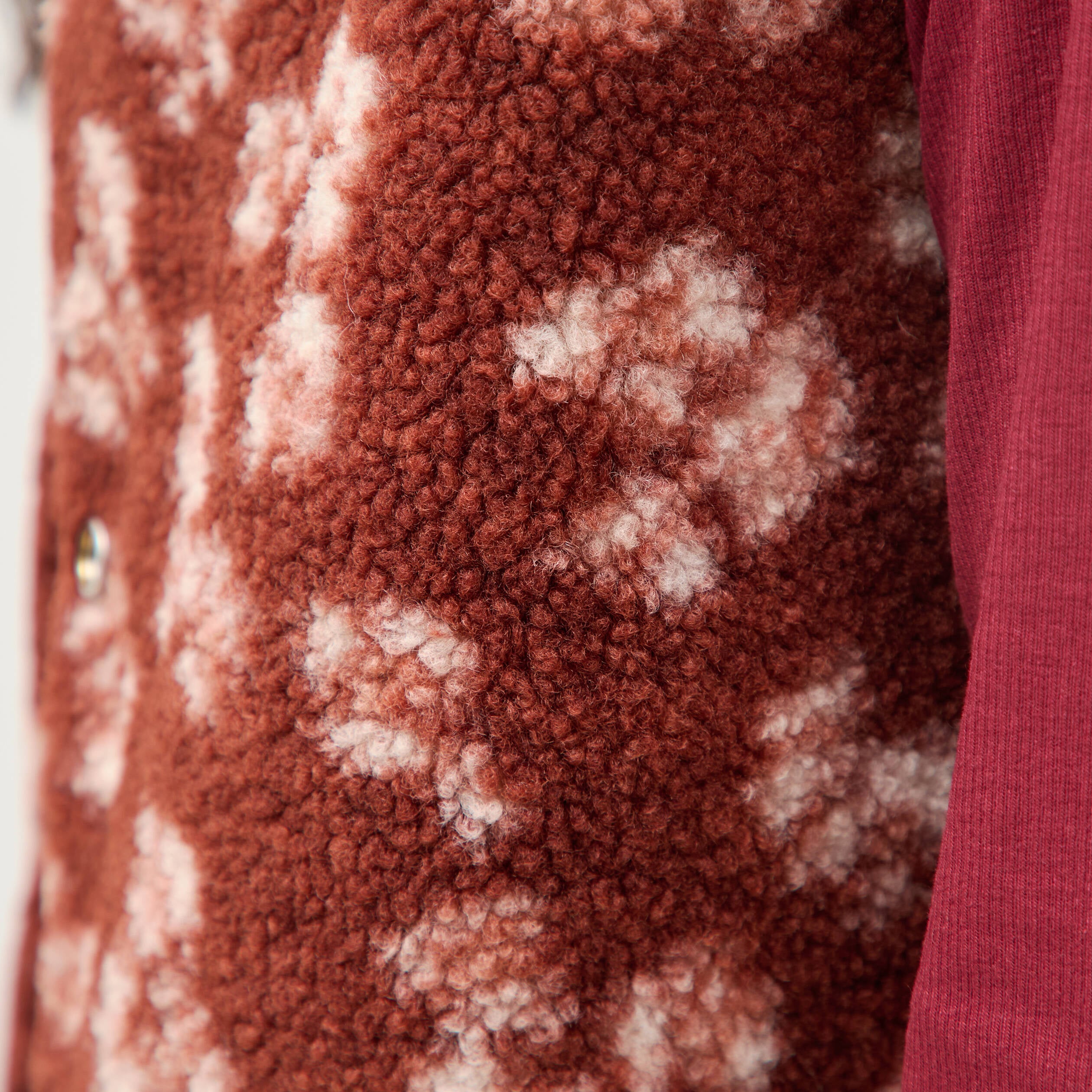 Gilet sans manches r&eacute;versible rouge fonc&eacute; femme