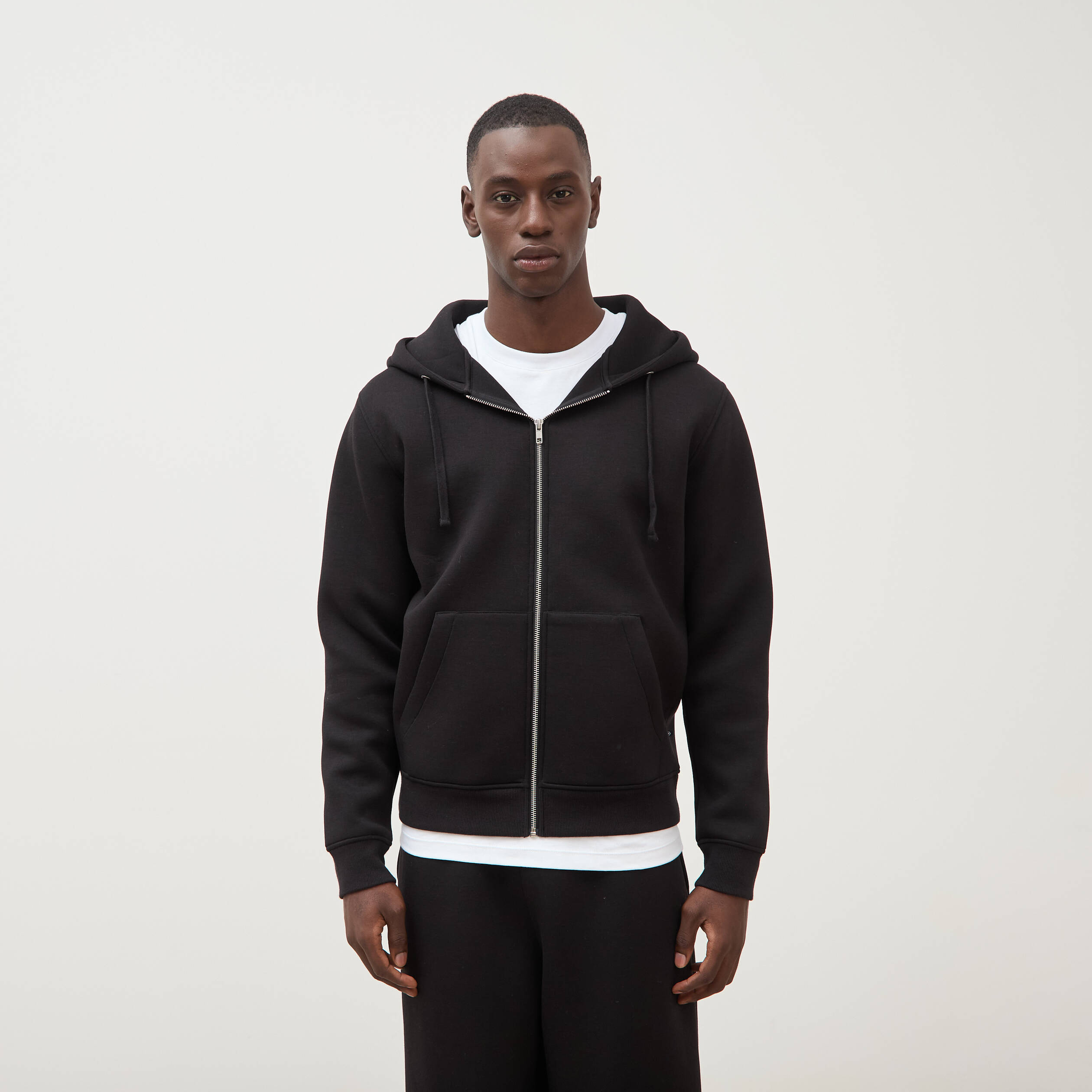 Sweat ample &agrave; capuche manches longues noir homme