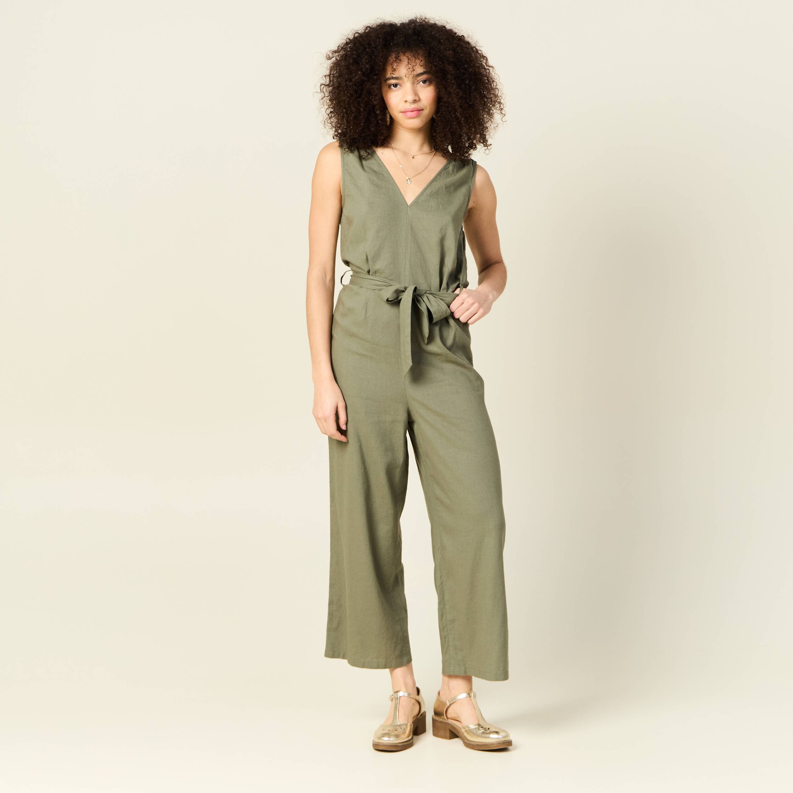 combinaison eco responsable vert kaki femme Combinaison éco-responsable vert kaki femme