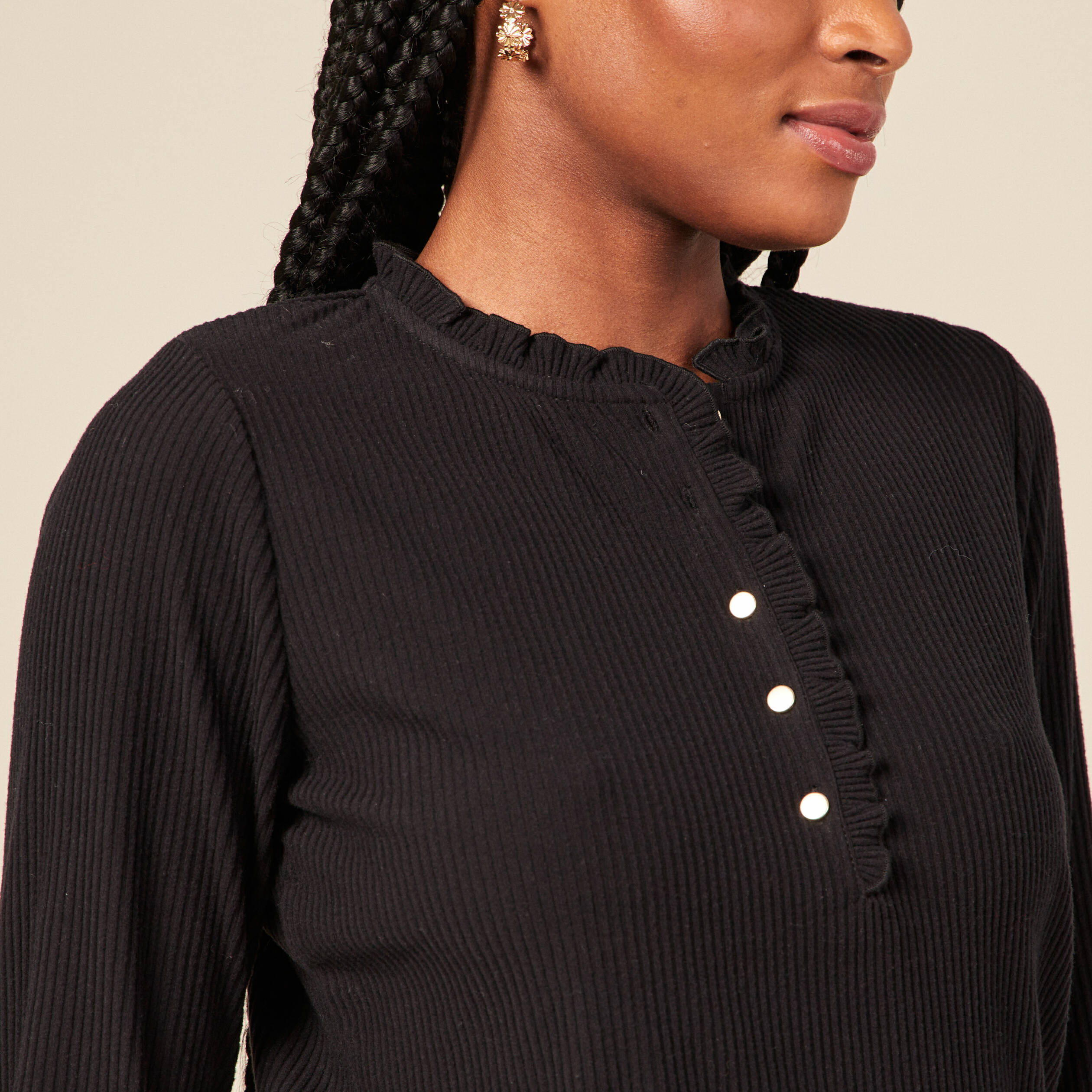 T-shirt manches longues noir femme
