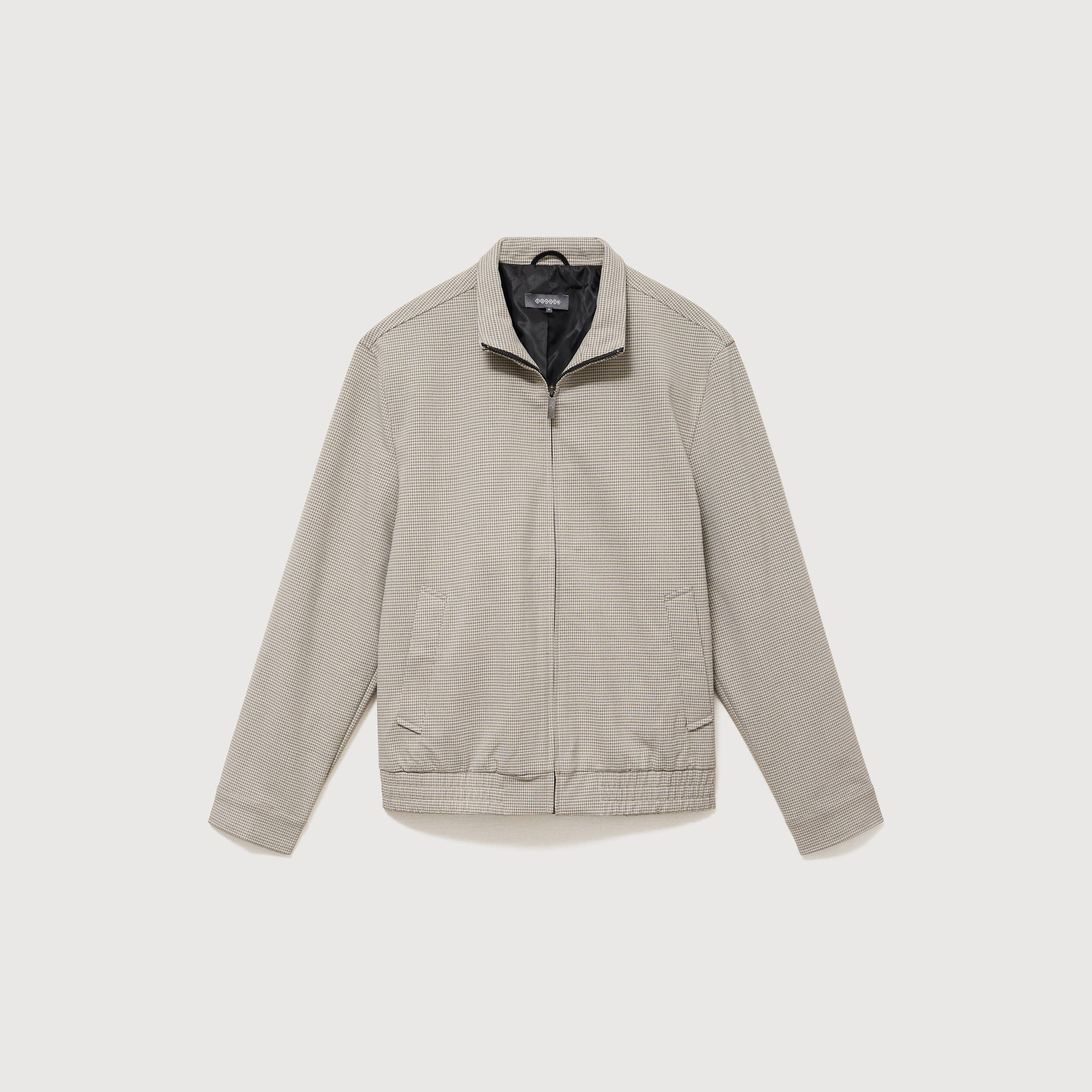 Blouson col montant manches longues gris homme