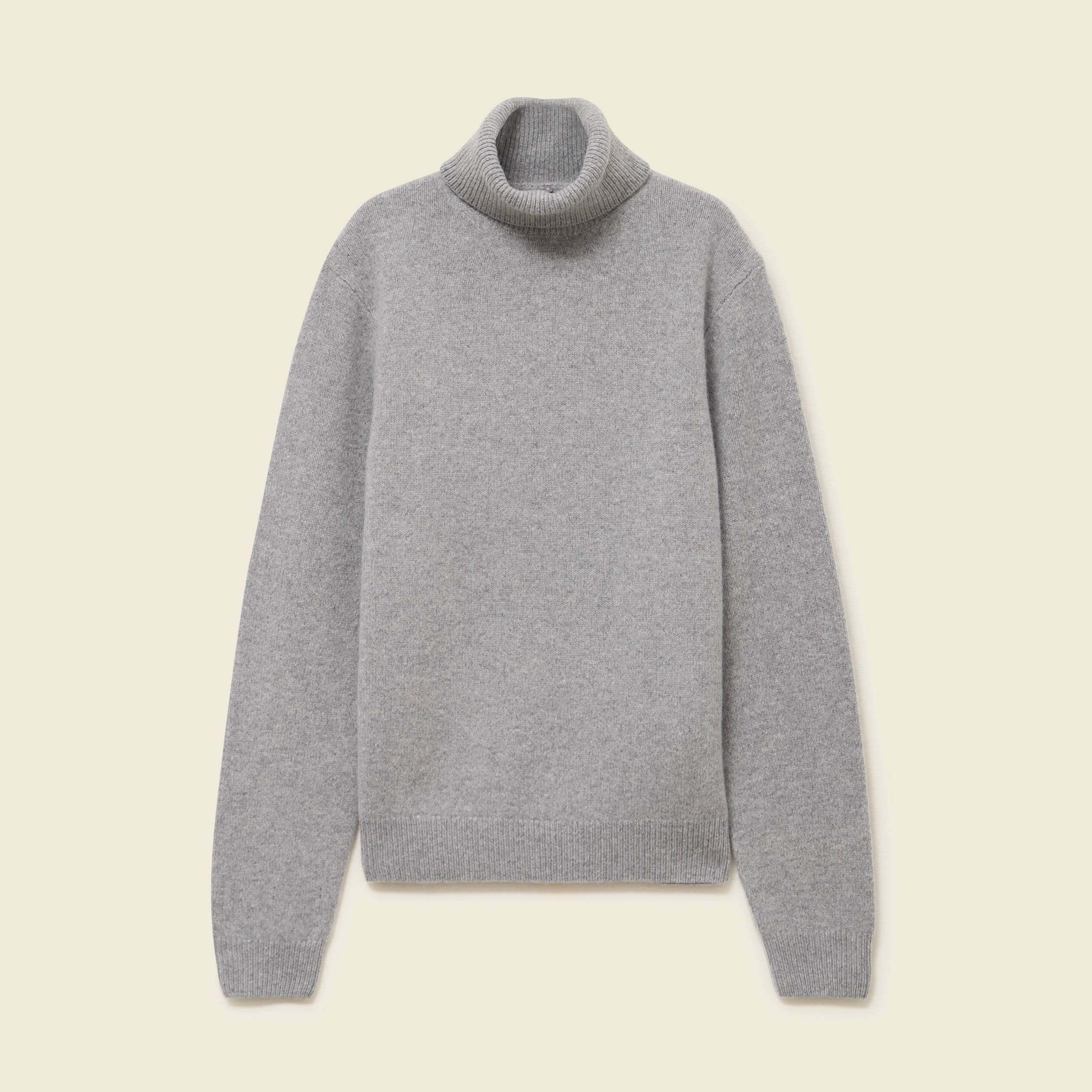 Pull droit col montant gris homme