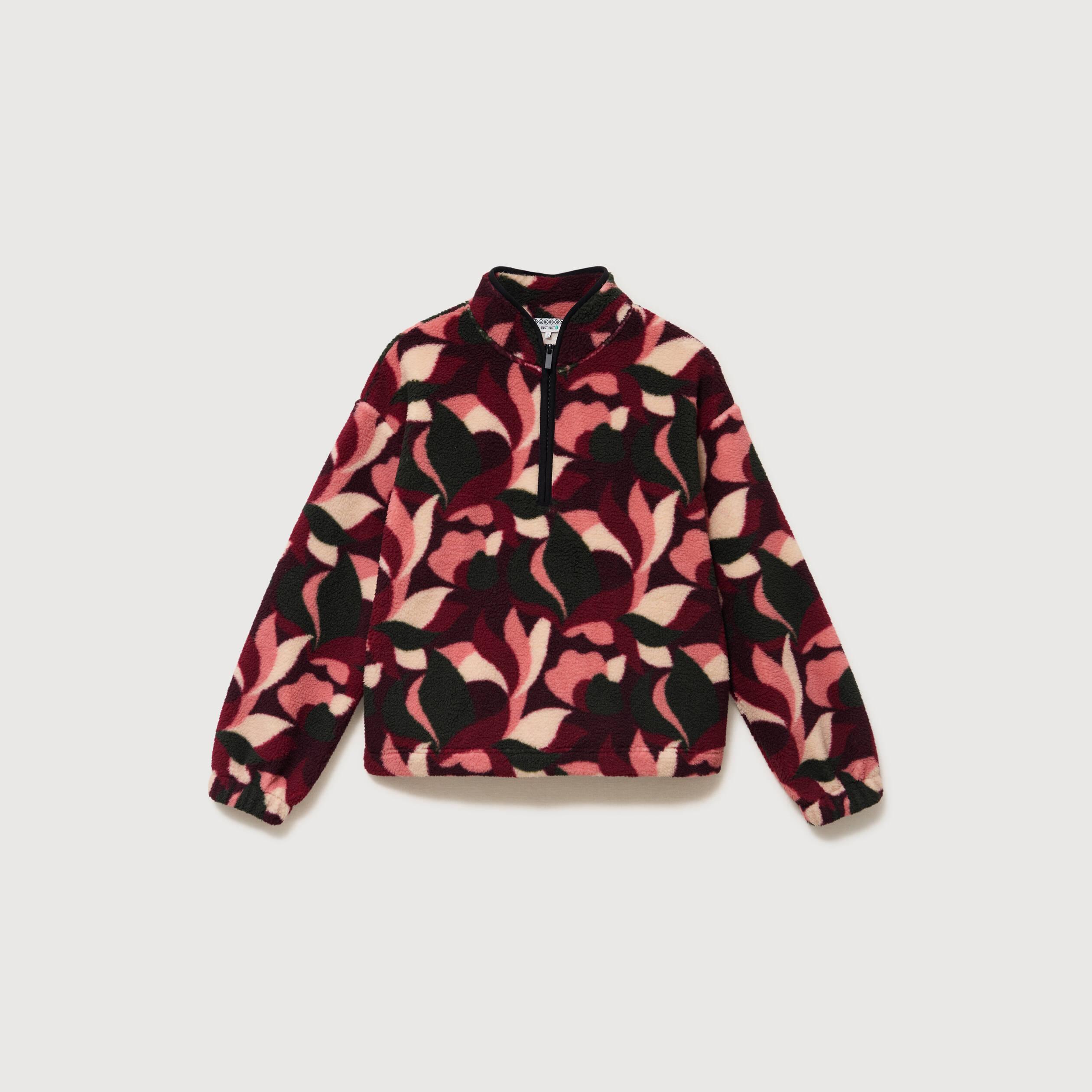 Cardigan col montant manches longues bordeaux femme