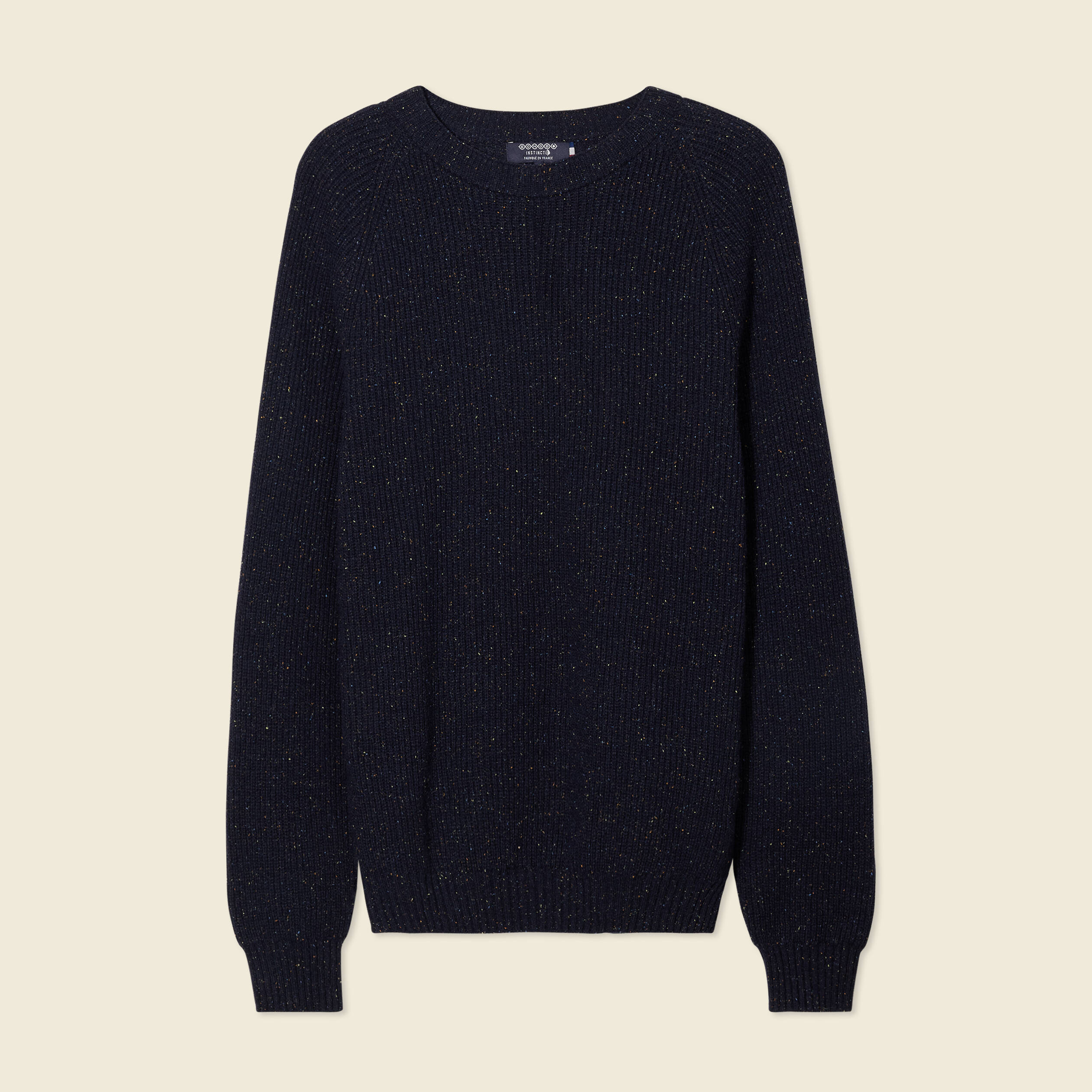 Pull manches longues fabriqu&eacute; en France bleu marine homme