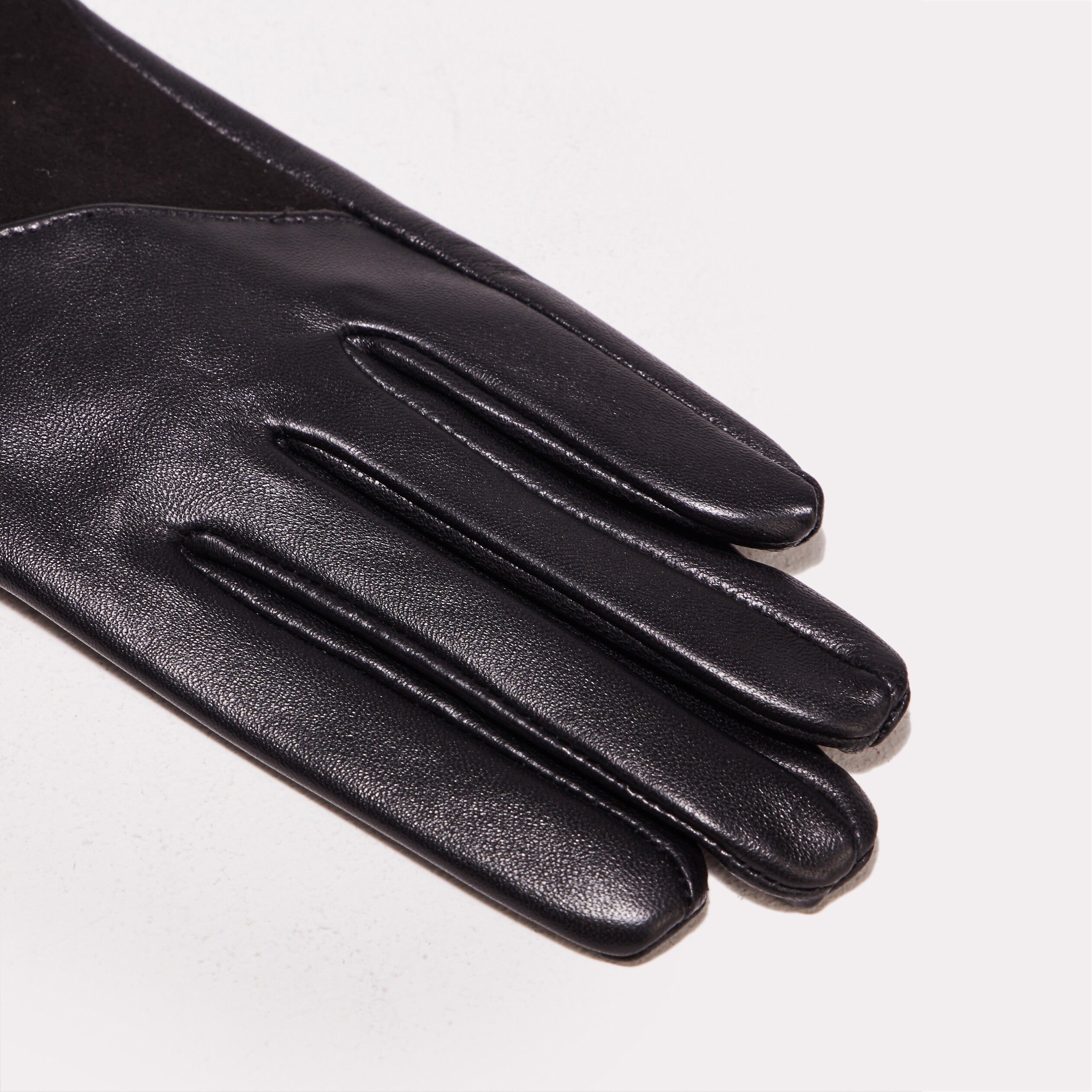 Gants en cuir noir femme