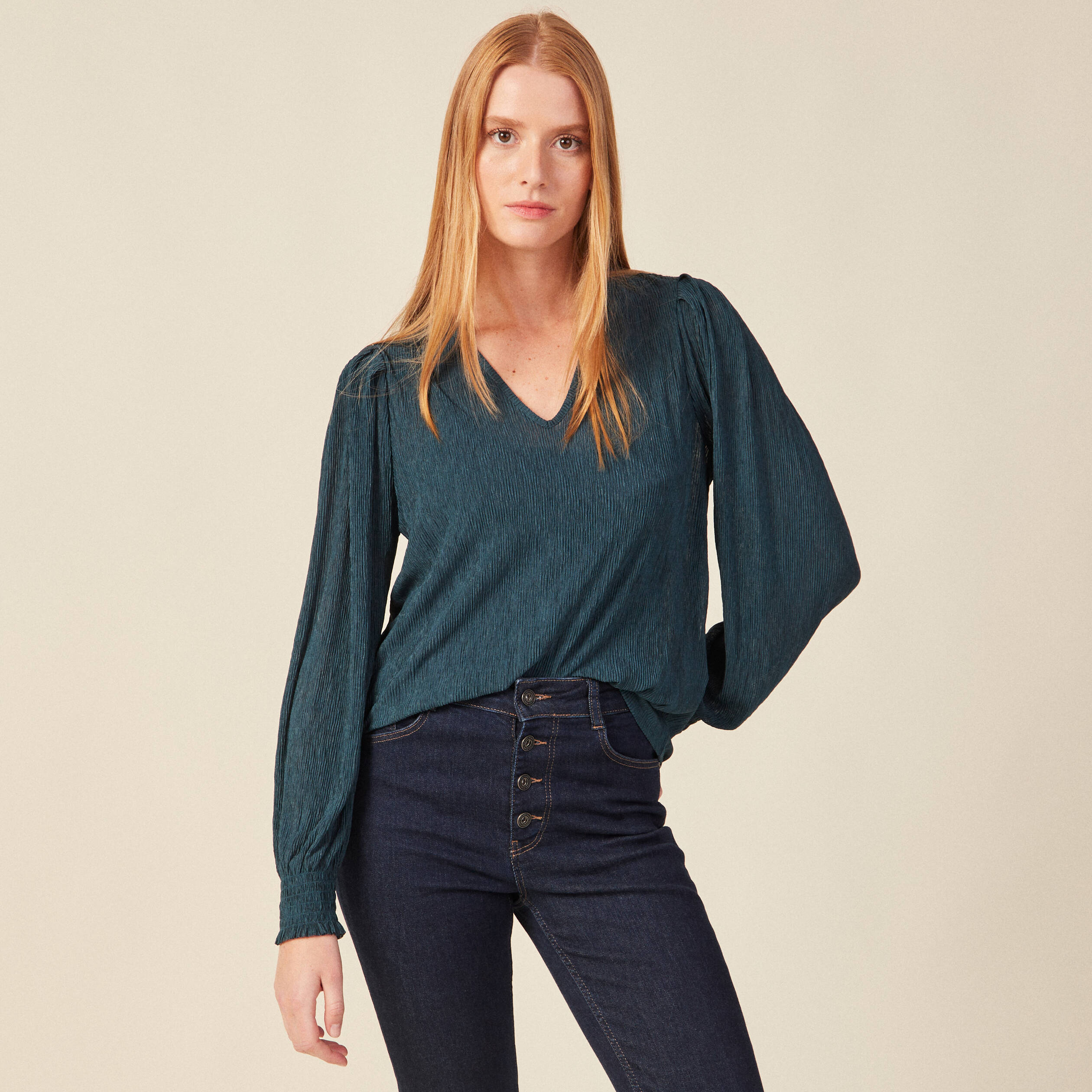 T-shirt éco-responsable bleu canard femme