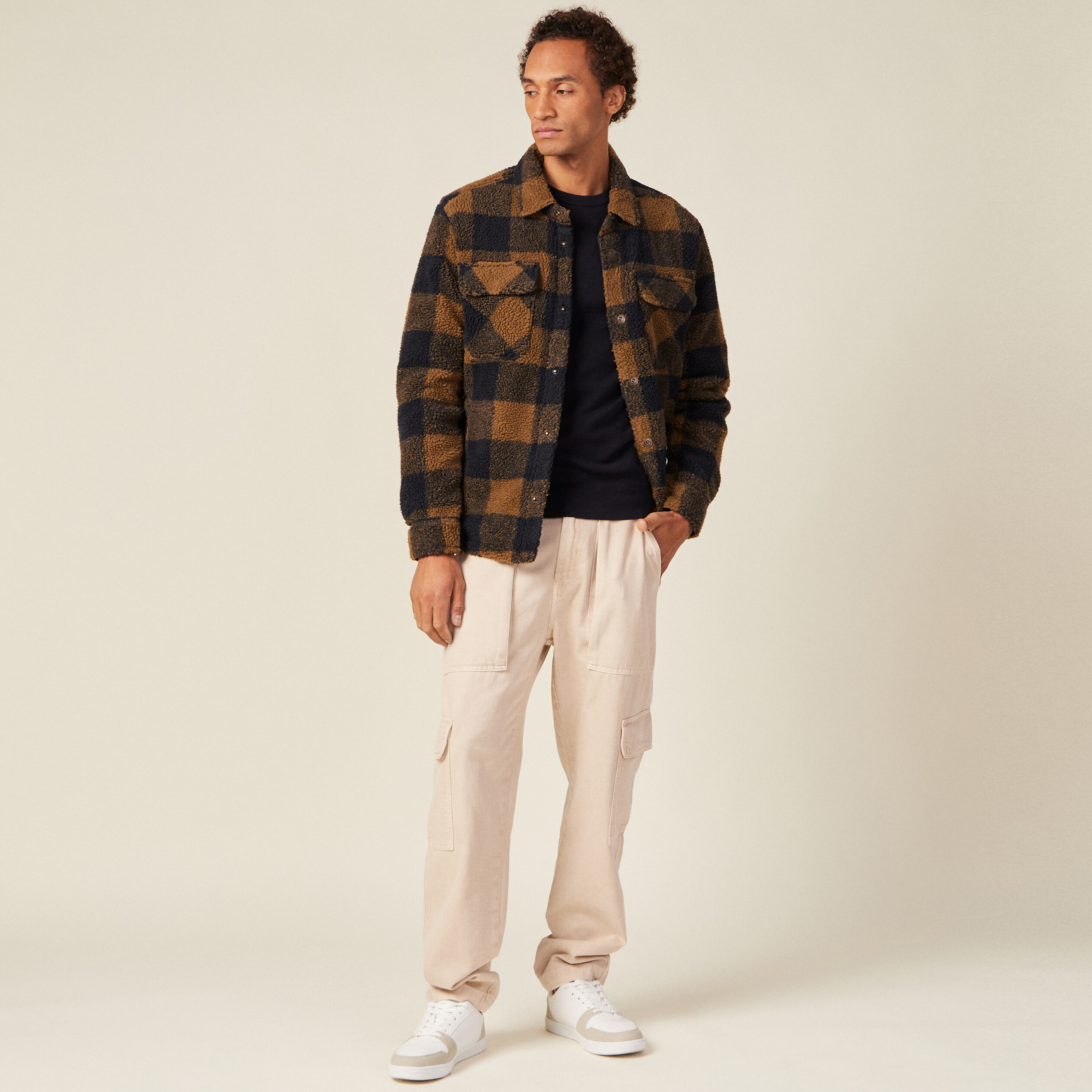 Surchemise éco-responsable beige homme