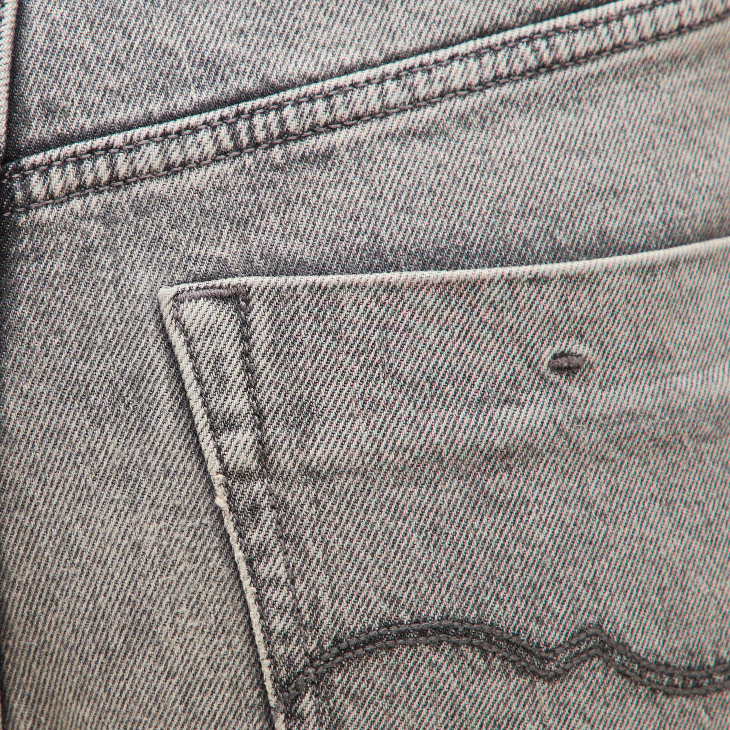 Jeans mom 7/8&egrave;me denim gris femme