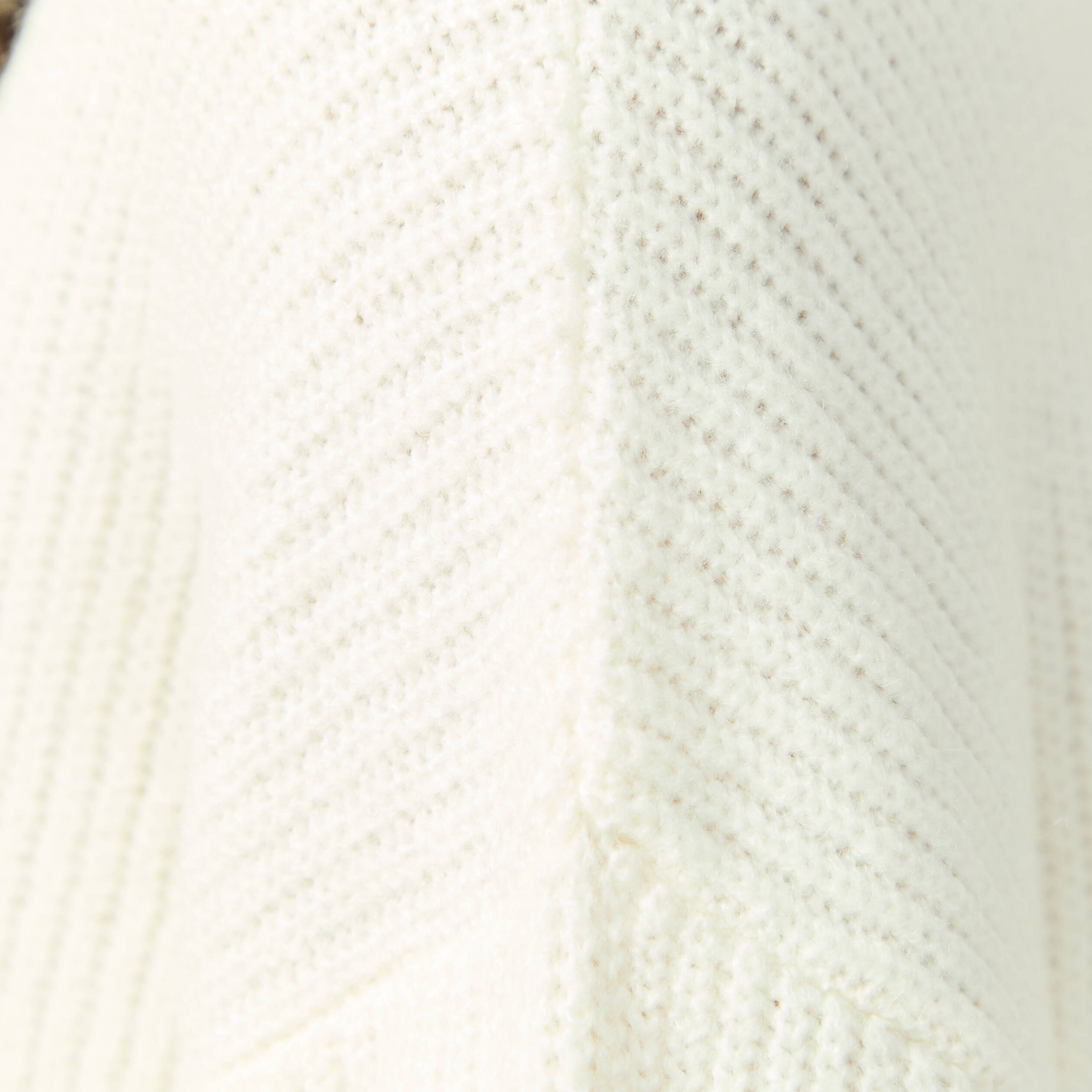Pull col rond manches longues ecru femme