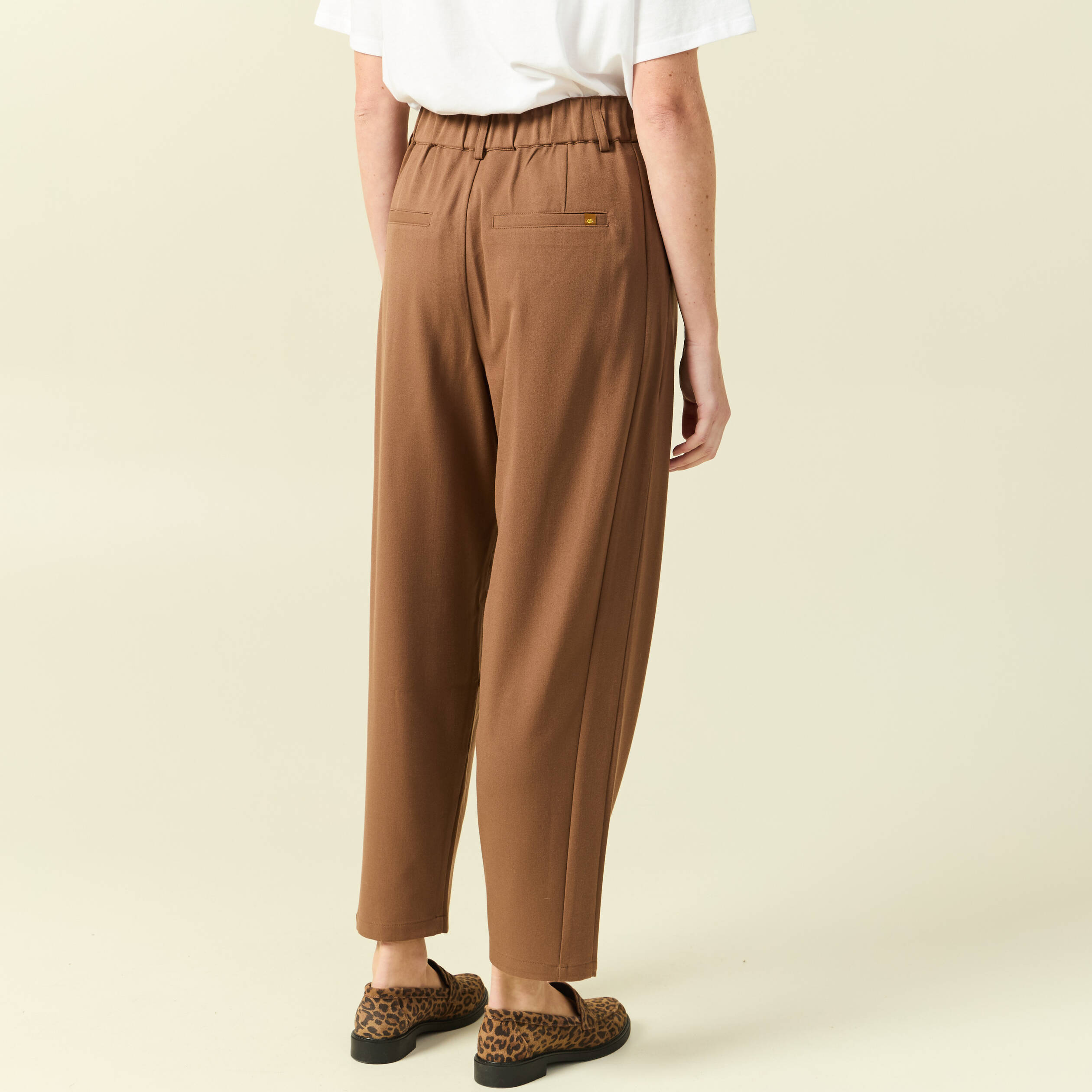 Pantalon Habillé Femme DonnKenny Marron - Taille 10, Taille élastique, 100% Polyester, Occasion Très Bon état