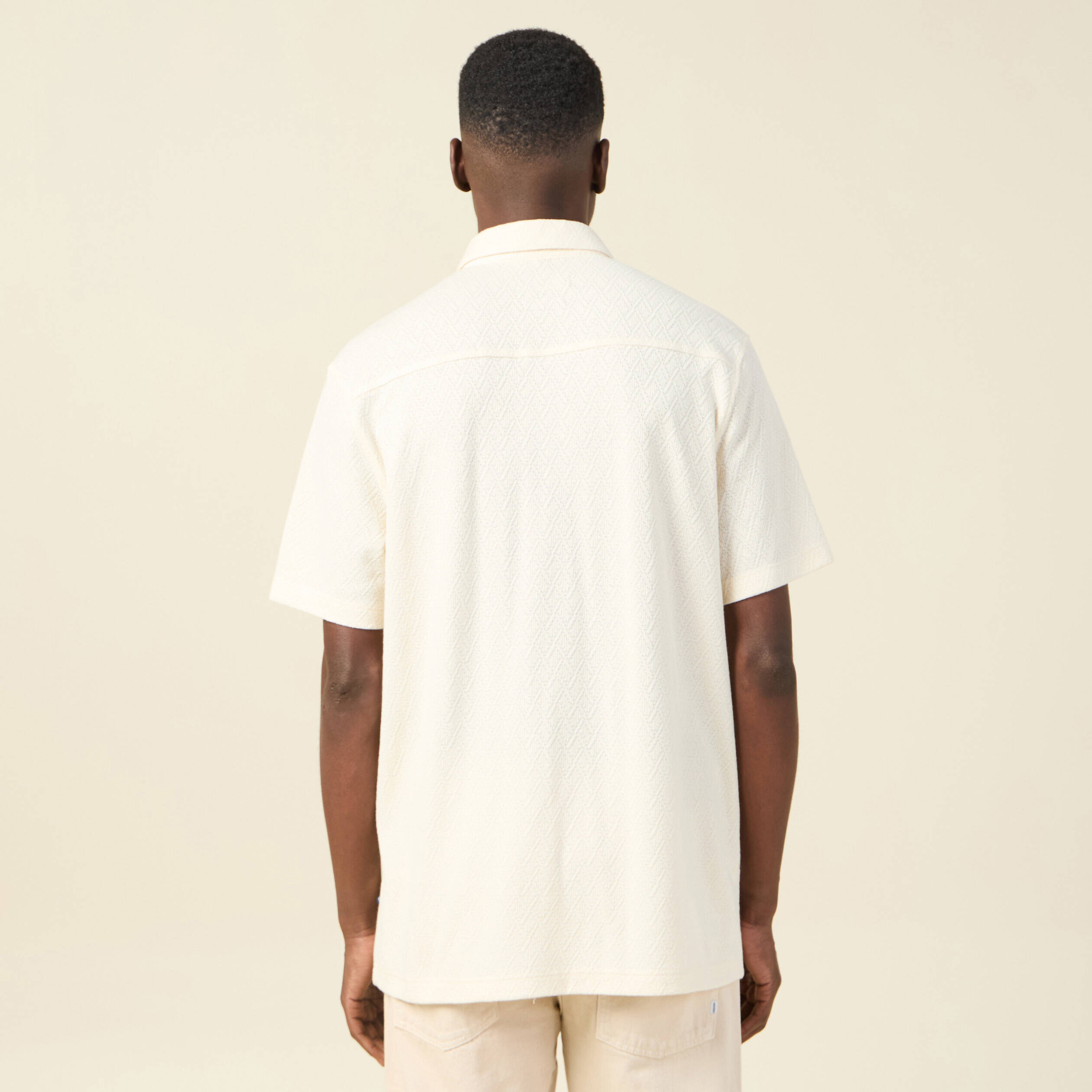 Chemise manches courtes ecru homme
