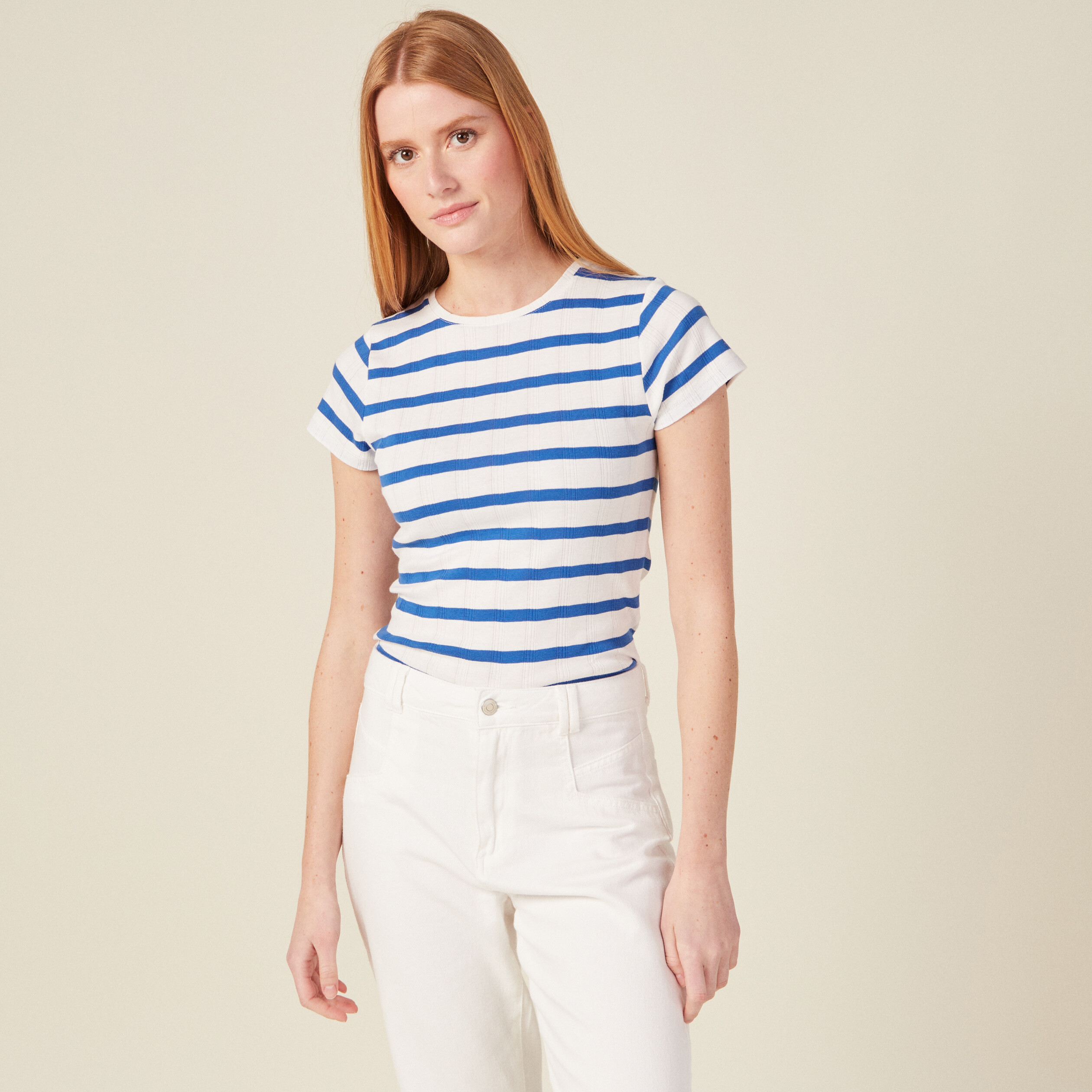 T-shirt manches courtes bleu electrique femme
