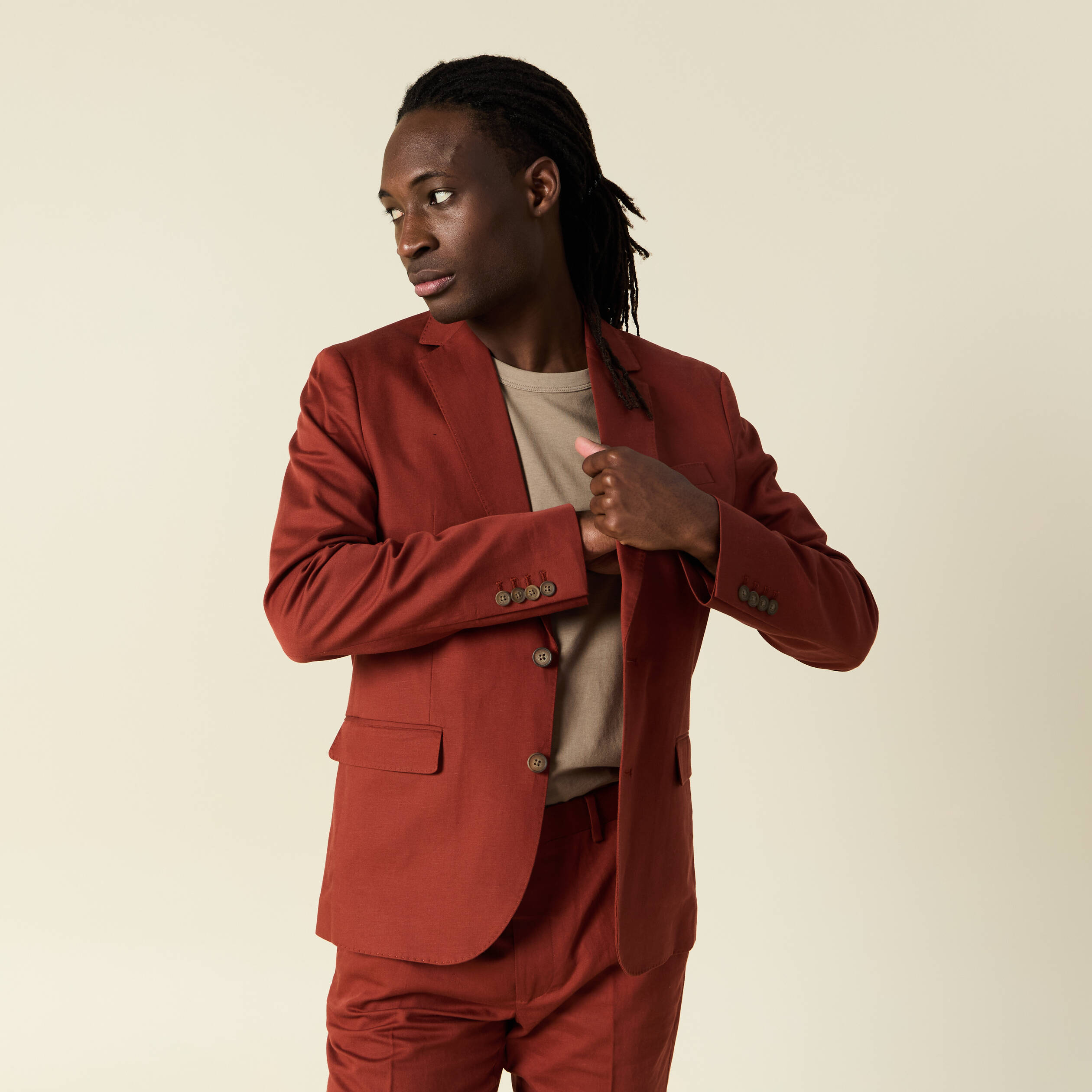 Blazer Blanc Créateur Européen à Motif Serpent Rouge/rose/marron - Taille 44/L
