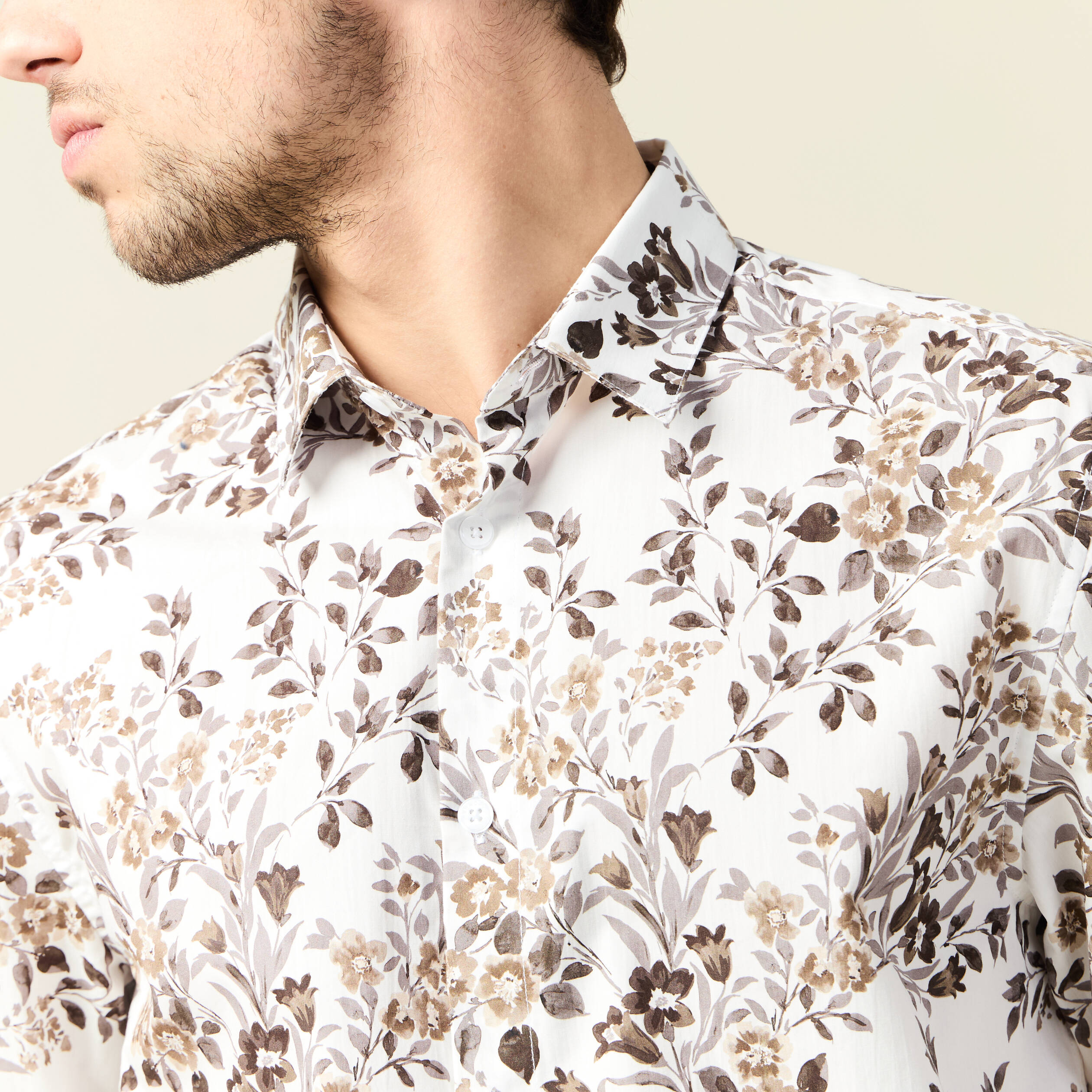 Chemise &agrave; manches longues blanc homme