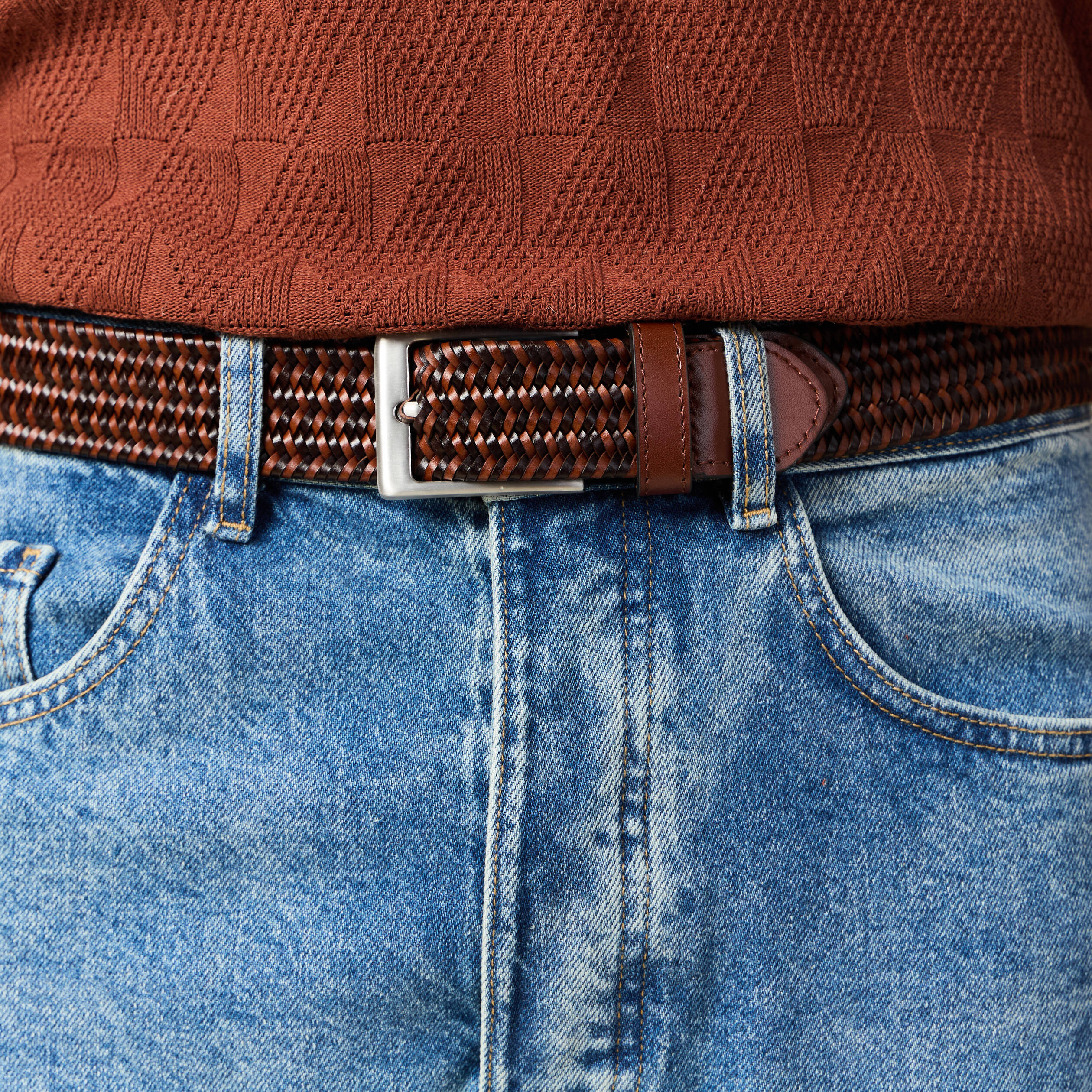 ceinture tressee marron homme Ceinture tressée marron homme