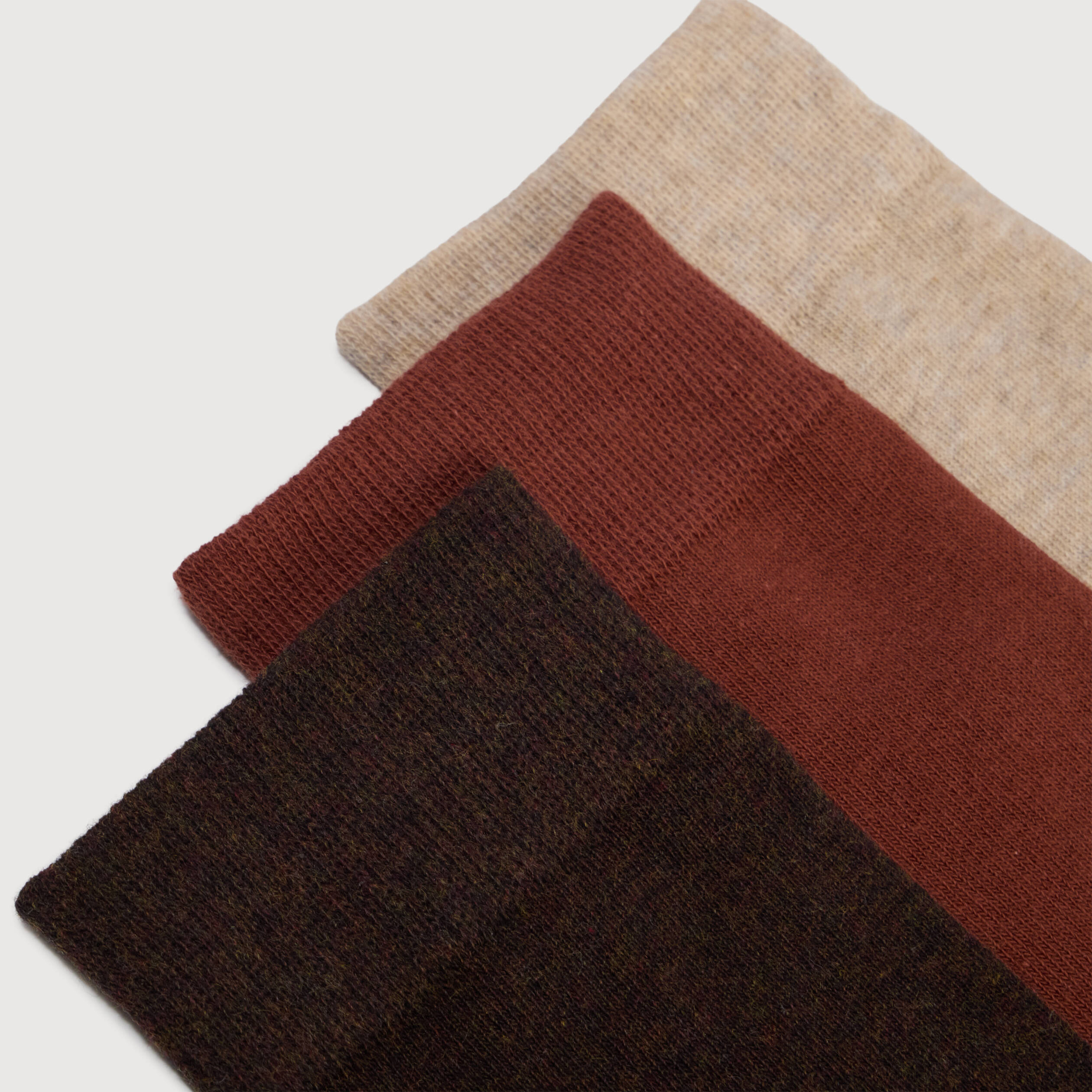 Lot de 3 paires de chaussettes hautes marron fonc&eacute; homme
