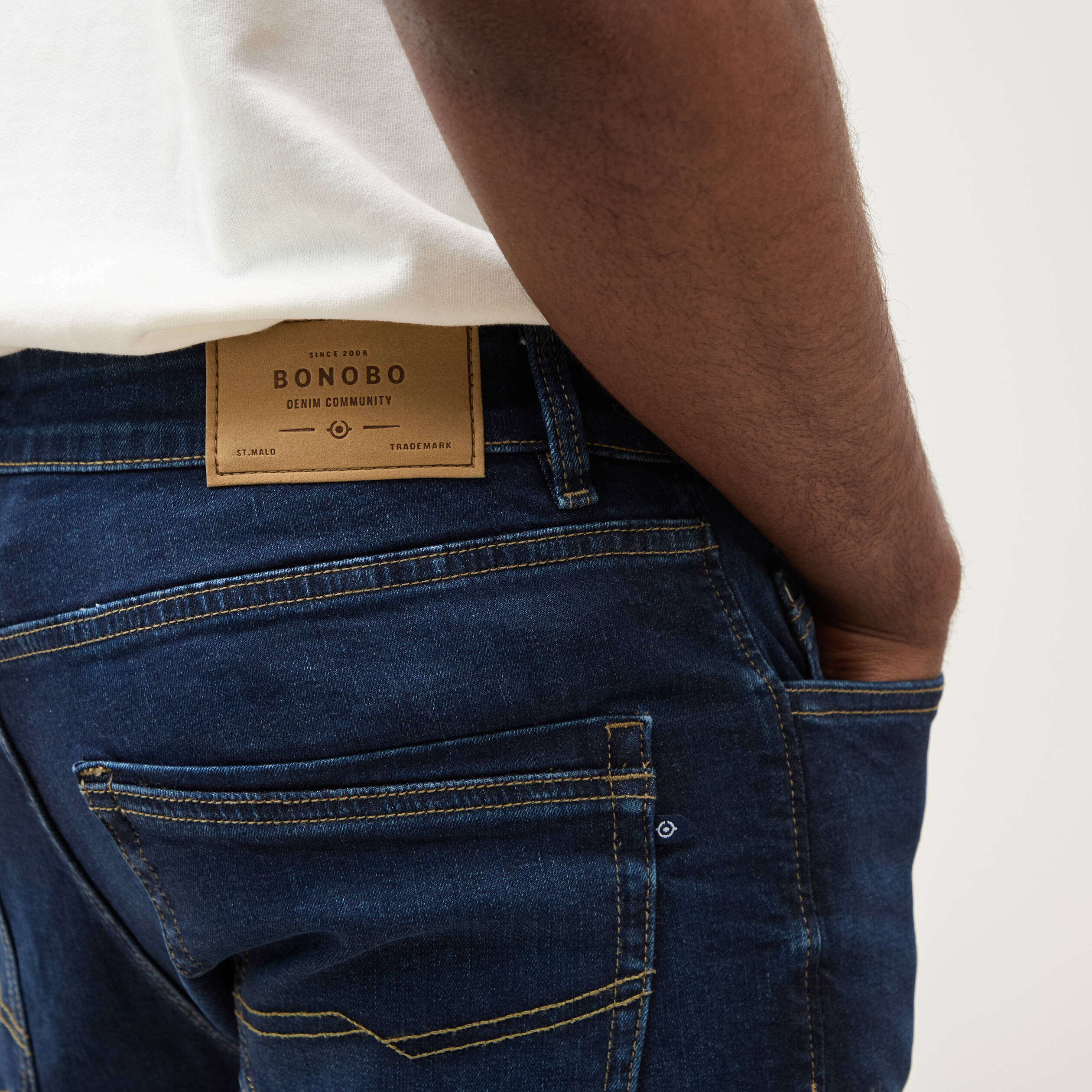 Jeans slim longueur 30 denim brut homme