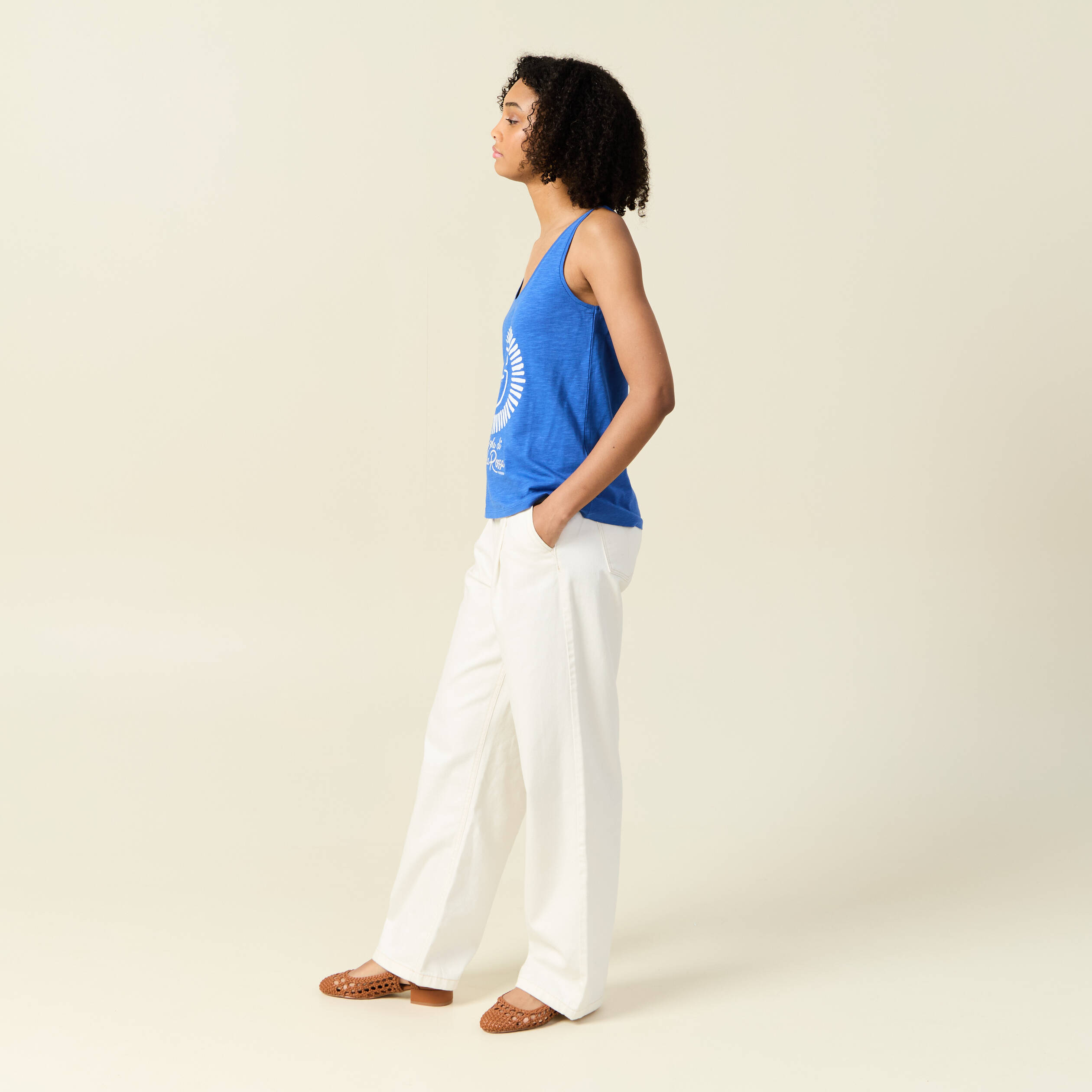 Débardeur 2en1 Bleu - Taille 42 Femme - Coton/Polyester - Neuf Sans Étiquettes
