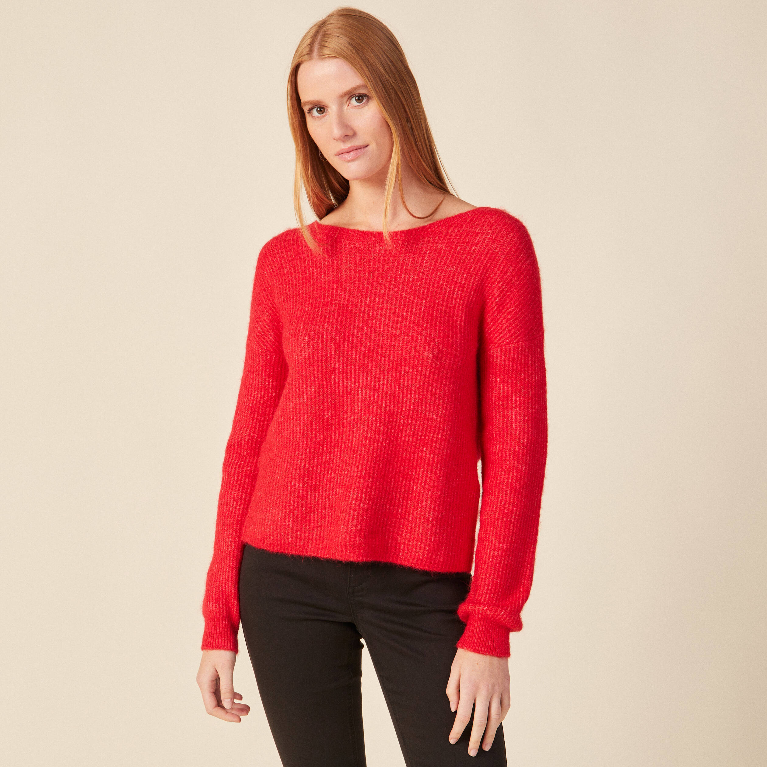 pull manches longues rose framboise femme Pull manches longues rose framboise femme
