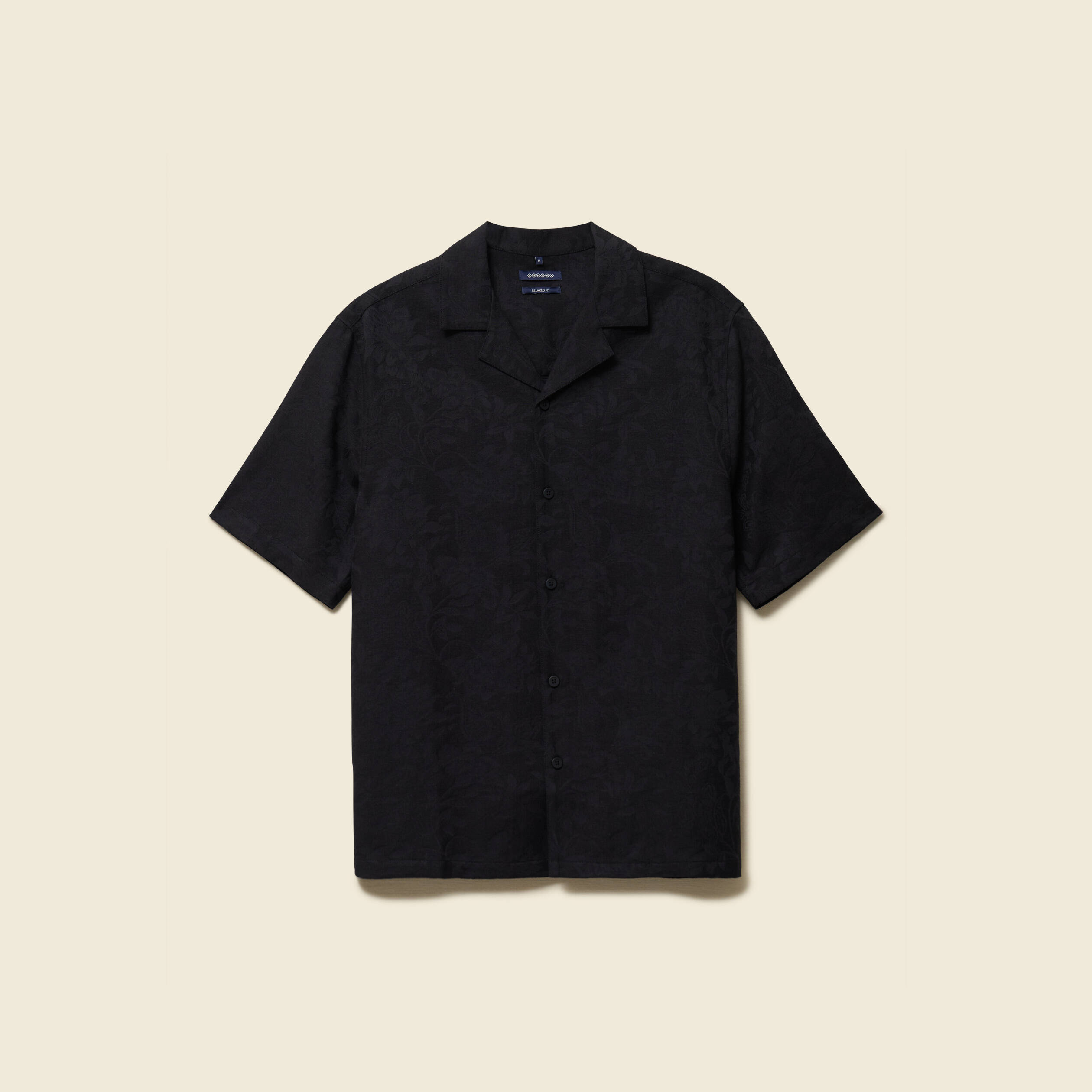 Chemise boyfriend manches courtes noir homme